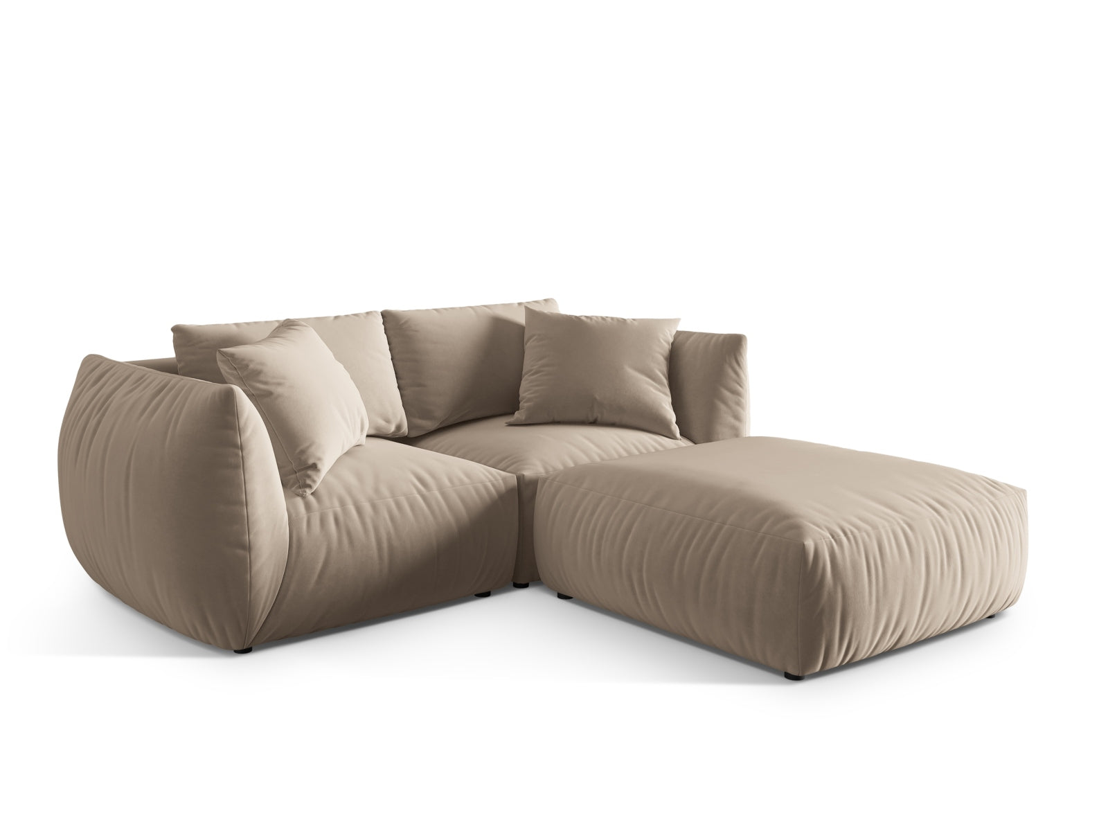 Modernes Chris Modular Ecksofa in Ecru-Casino, linksseitig, perfekt für gemütliche und stilvolle Wohnzimmergestaltung.