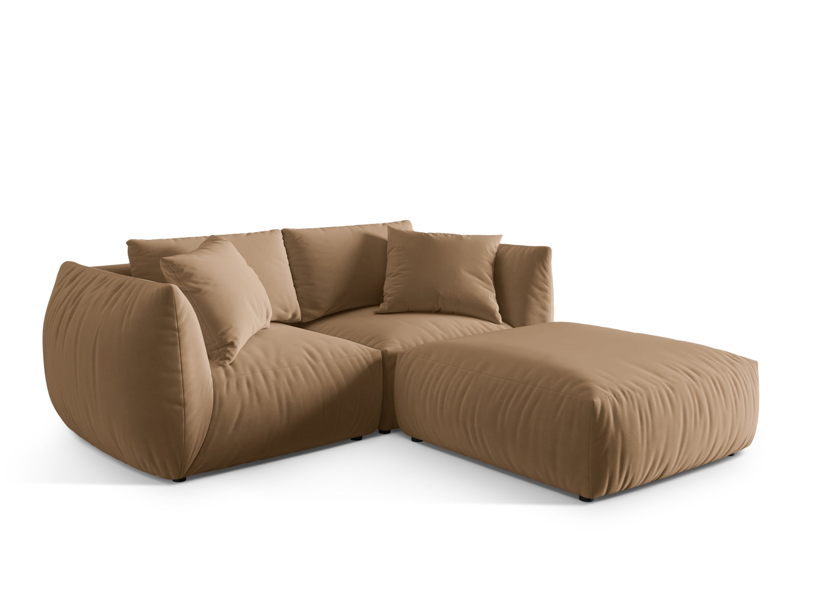 Modernes Chris Modular Ecksofa in Sand-Casino, perfekt für gemütliche Wohnzimmer. Linksseitiges Design von Micadoni.