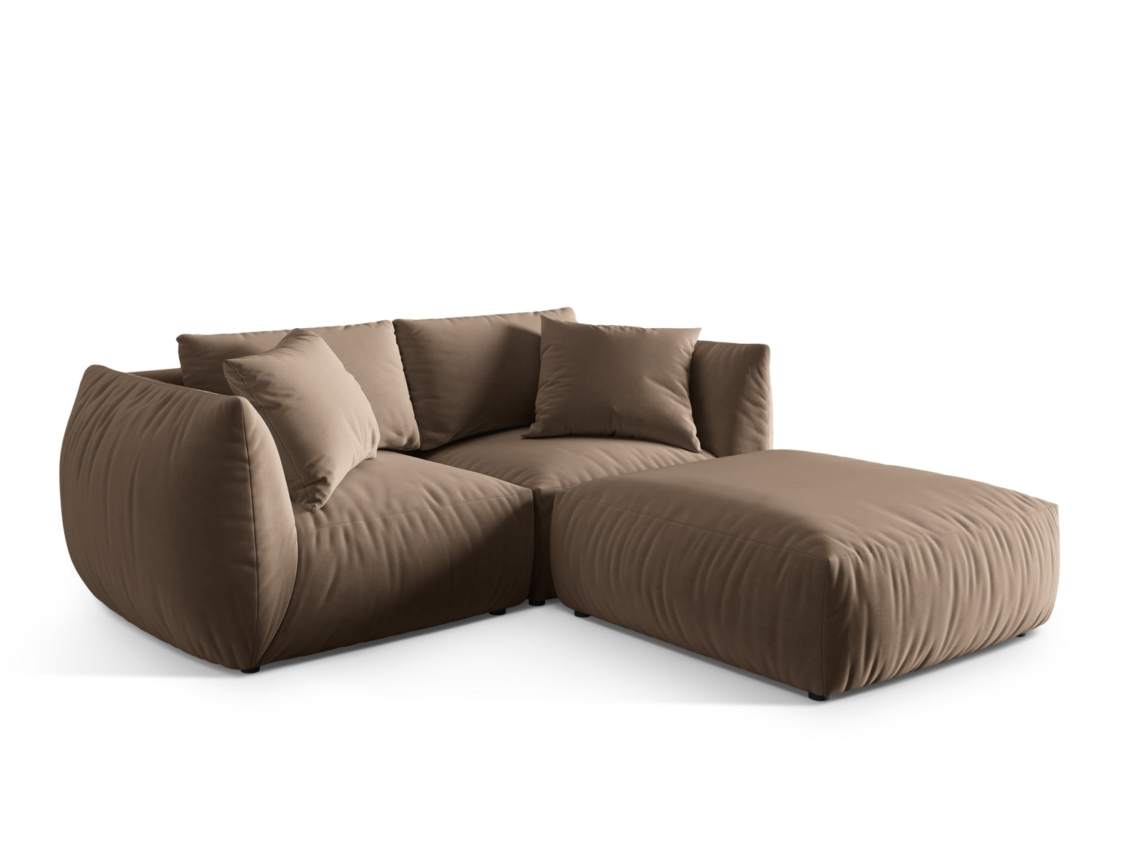 Elegantes Chris Modular Ecksofa in sanftem Braun, perfekt für moderne Wohnzimmer. Linksseitiges Design von Micadoni für optimalen Komfort.