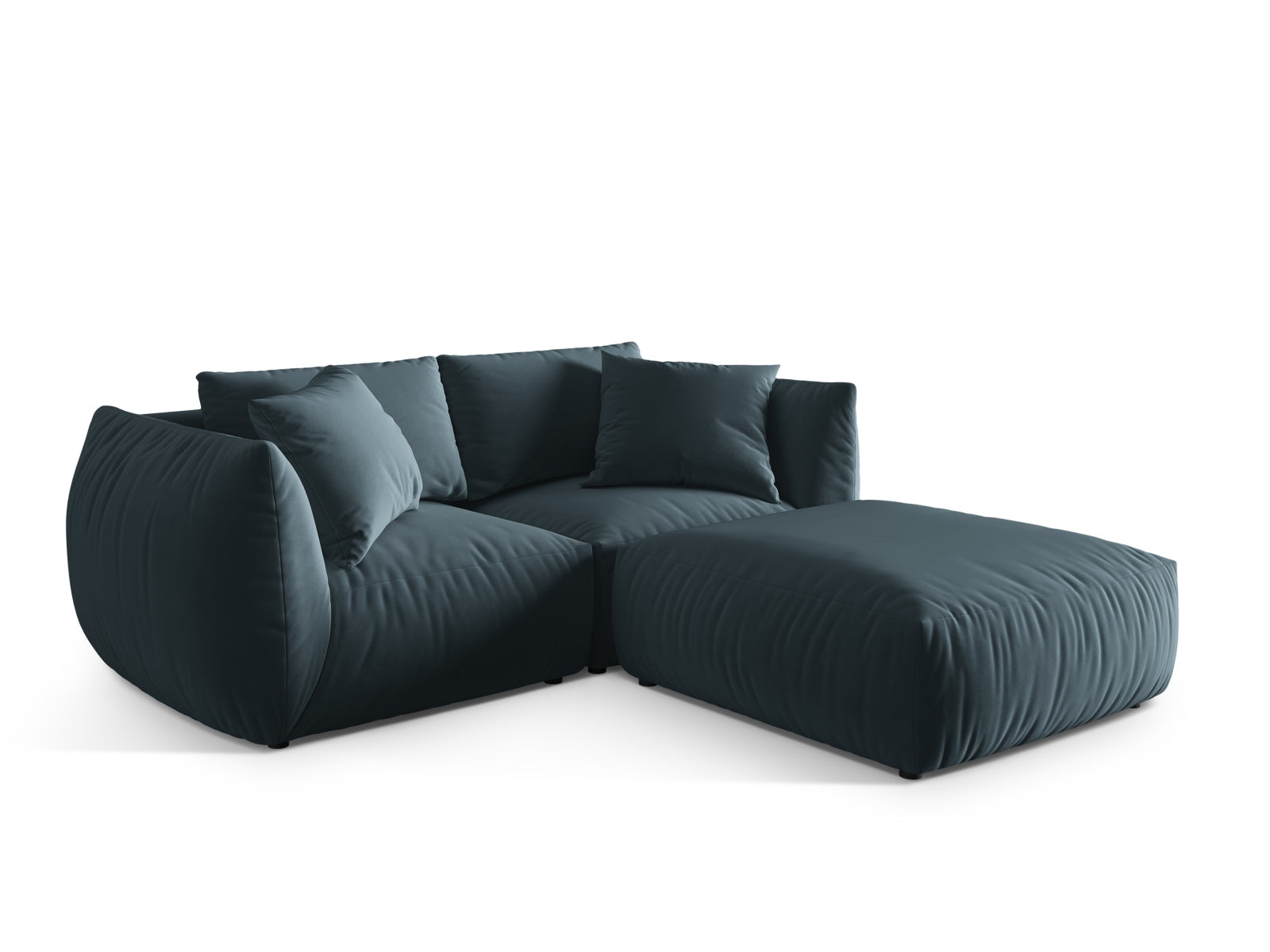 Elegantes Chris Modular Ecksofa in sanftem Pastellblau, perfekt für moderne Wohnzimmer. Linksseitiges Design von Micadoni.