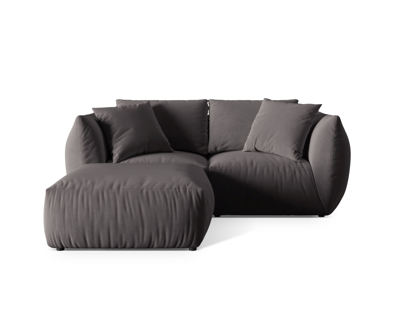 Chris Modular Ecksofa 4 Sitzer in Dark Grey-Casino präsentiert im Onlineshop von KAQTU Design AG. L-Sofa links ist von Micadoni
