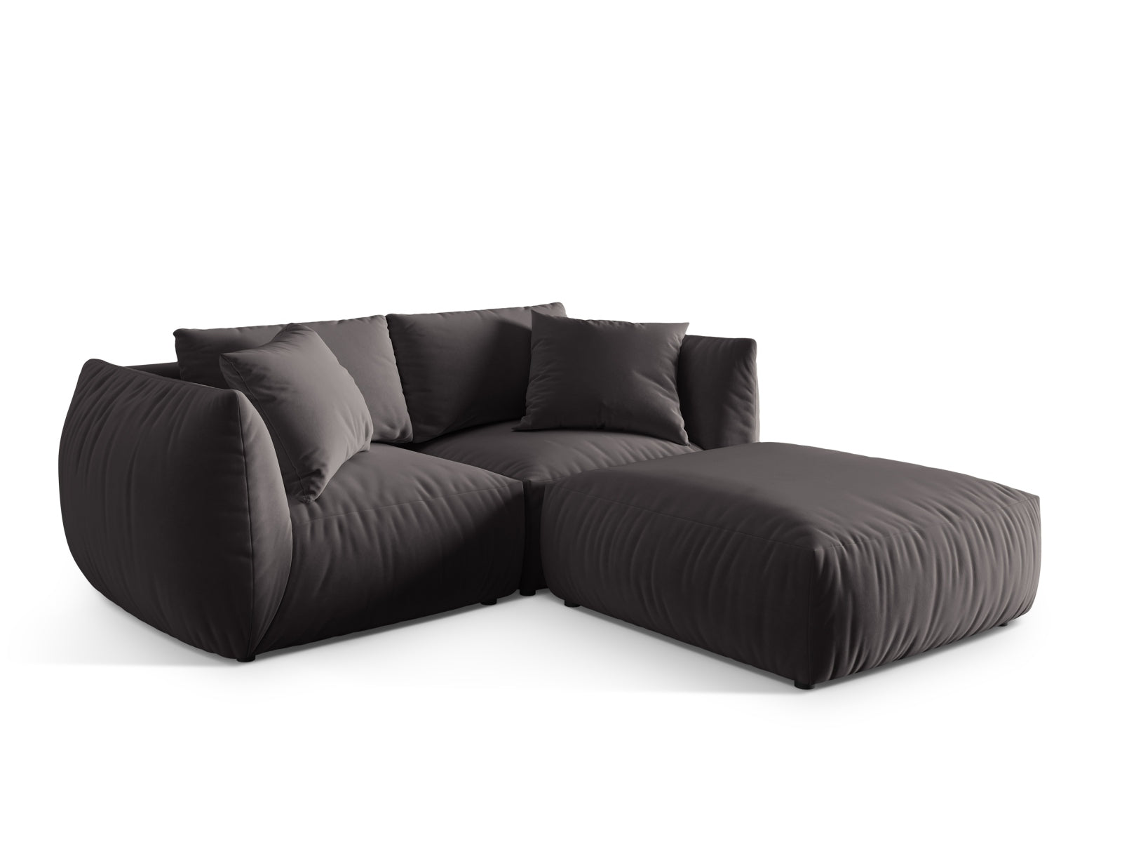 Elegantes Chris Modular Ecksofa in Dunkelgrau, perfekt für stilvolle Wohnzimmer. Geräumiges 4-Sitzer L-Sofa von Micadoni.