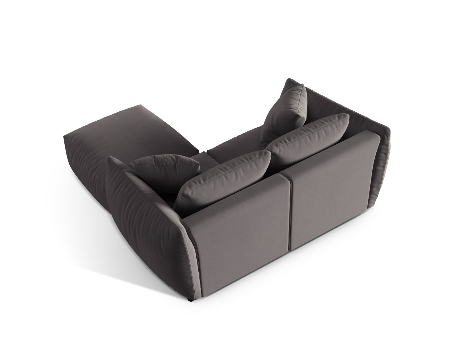 Stylisches Chris Modular Ecksofa in elegantem Dunkelgrau, perfekt für entspannte Stunden. Großzügiges 4-Sitzer L-Sofa von Micadoni.