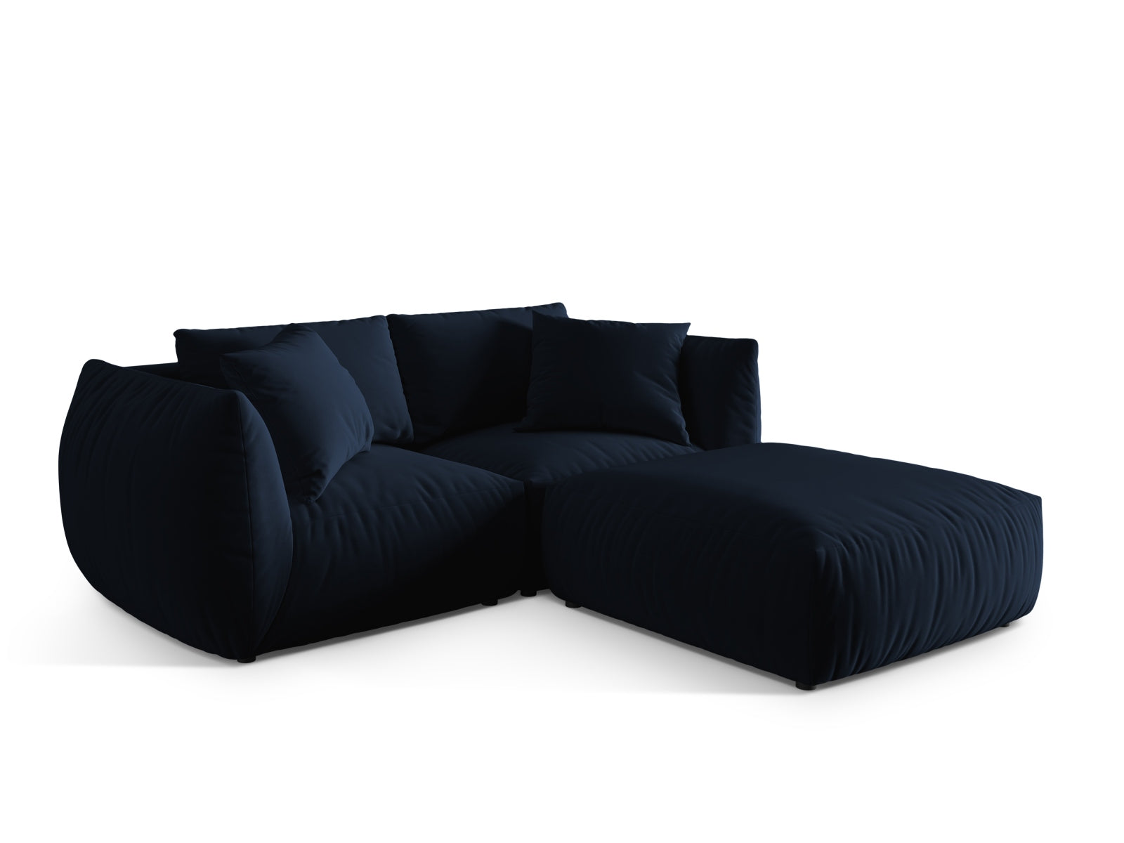Modernes Chris Modular Ecksofa in Royal Blue-Casino, perfekt für gemütliche Wohnzimmer. Linksseitiges Design von Micadoni.