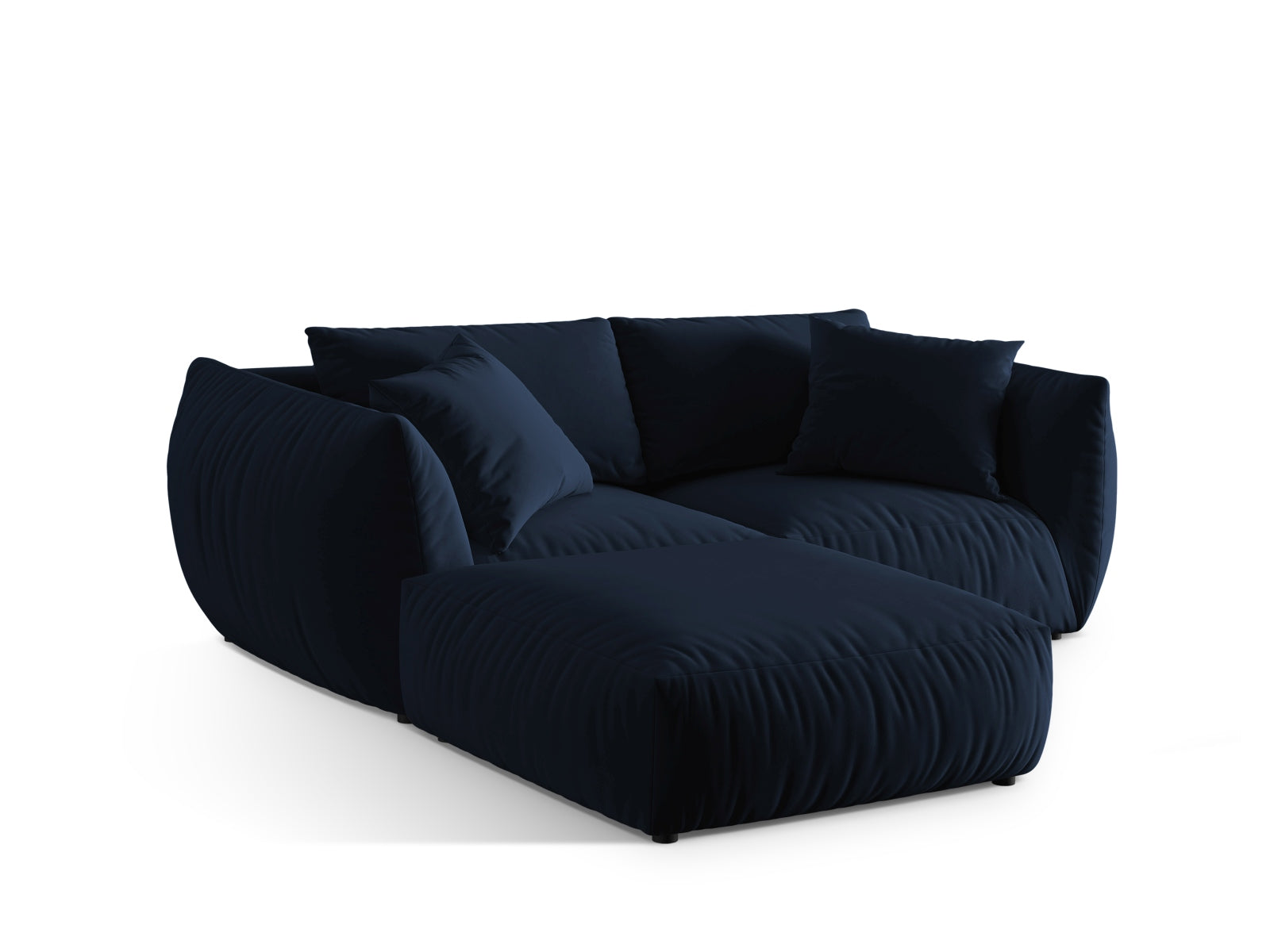 Stylisches Chris Modular Ecksofa in Royal Blue-Casino, ideal für entspannte Abende im Wohnzimmer. Linksseitige Ausführung von Micadoni.