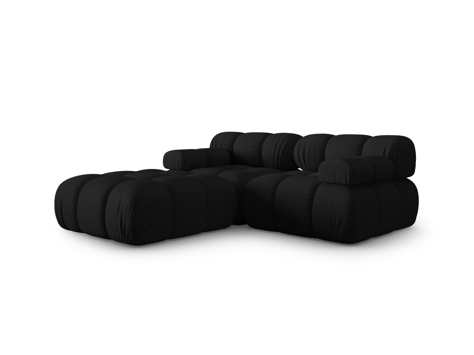 Elegantes Bellis 3-Sitzer Sofa in Schwarz, modulares Design, ideal für stilvolle Wohnräume, präsentiert von Micadoni.