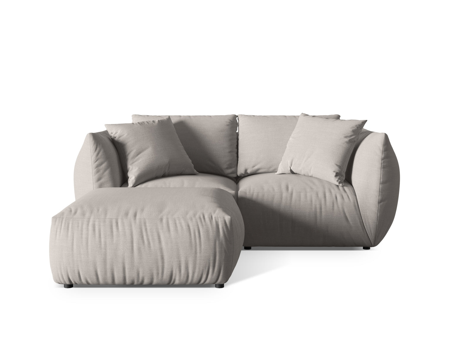 Chris Modular Ecksofa 4 Sitzer in Natural-LINS präsentiert im Onlineshop von KAQTU Design AG. L-Sofa links ist von Micadoni