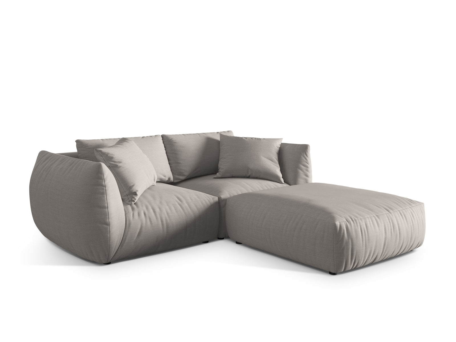 Elegantes Chris Modular Ecksofa 4 Sitzer in Natural-LINS, perfekt für stilvolle Wohnzimmer, erhältlich bei Micadoni.