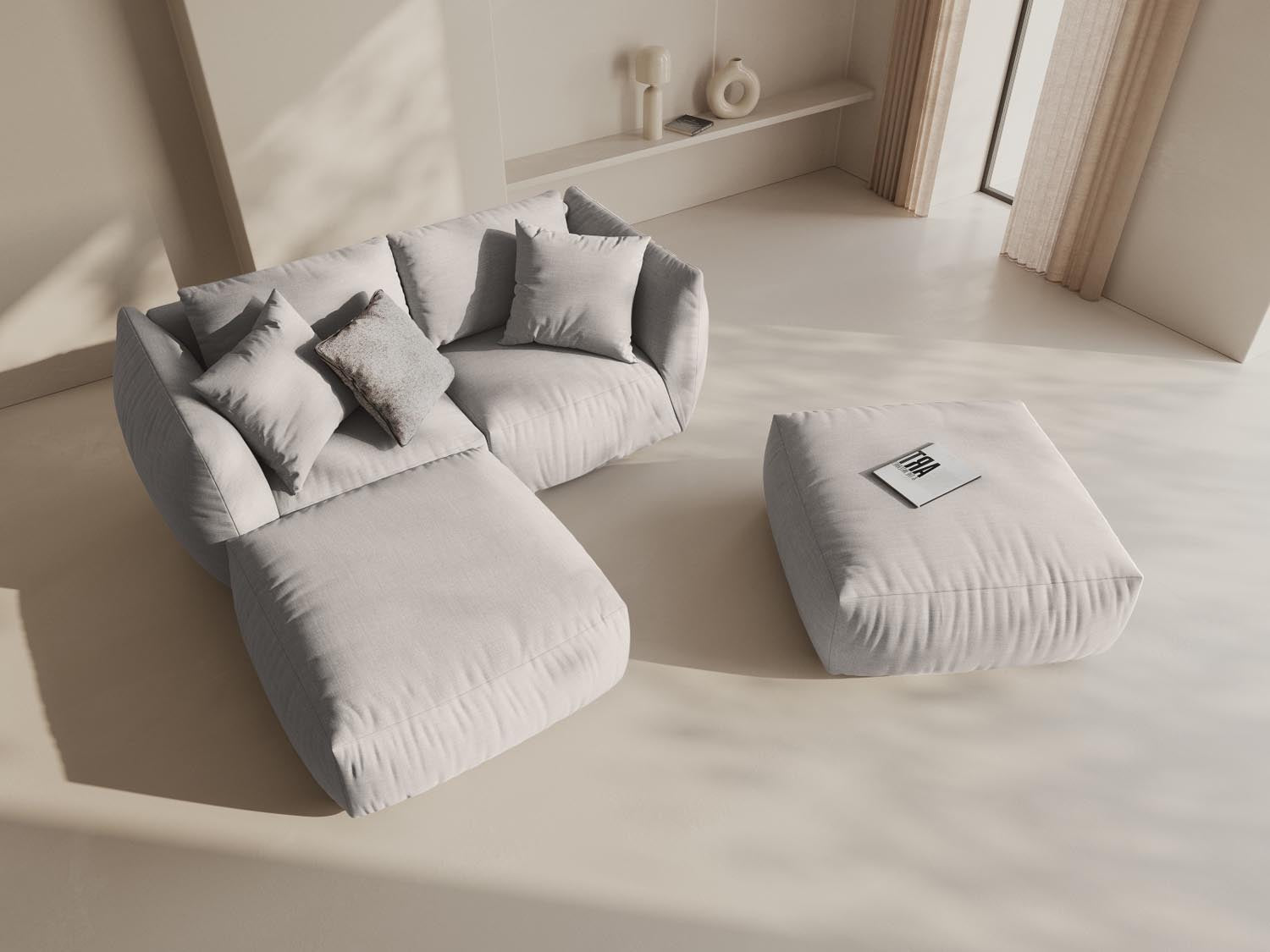 Stylisches Chris Modular Ecksofa 4 Sitzer in Natural-LINS, ideal für moderne Wohnräume, präsentiert von Micadoni.
