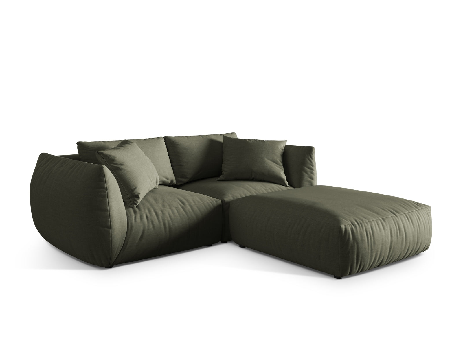 Modernes Chris Modular Ecksofa in zartem Blau, perfekt für gemütliche Wohnzimmer. Linksseitige L-Form von Micadoni für optimalen Komfort.