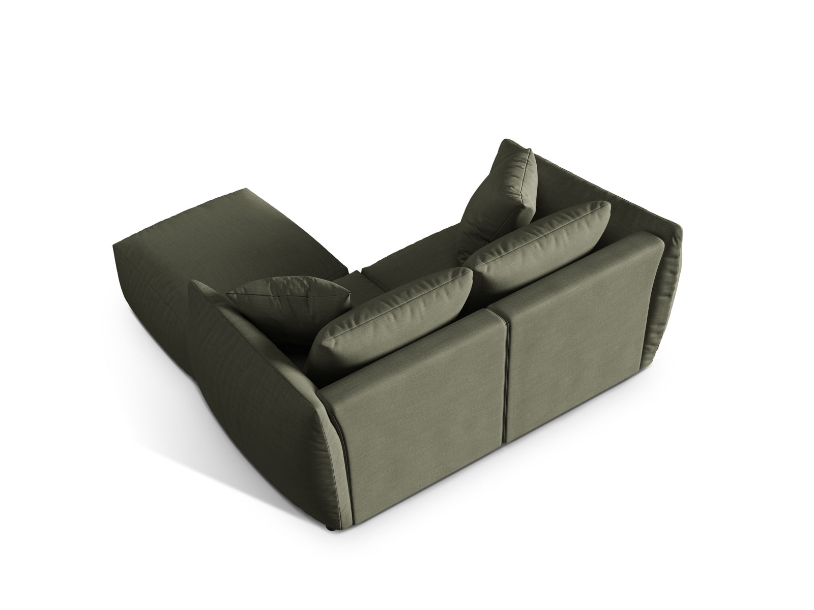 Modernes Chris Modular Ecksofa in sanftem Blau, perfekt für gemütliche Wohnzimmer. Linksseitige L-Form von Micadoni für optimalen Komfort.