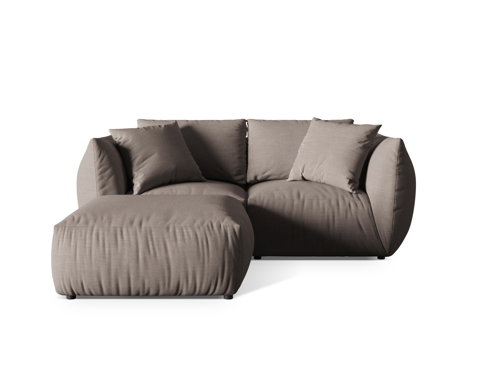 Chris Modular Ecksofa 4 Sitzer in Warm grey-LINS präsentiert im Onlineshop von KAQTU Design AG. L-Sofa links ist von Micadoni