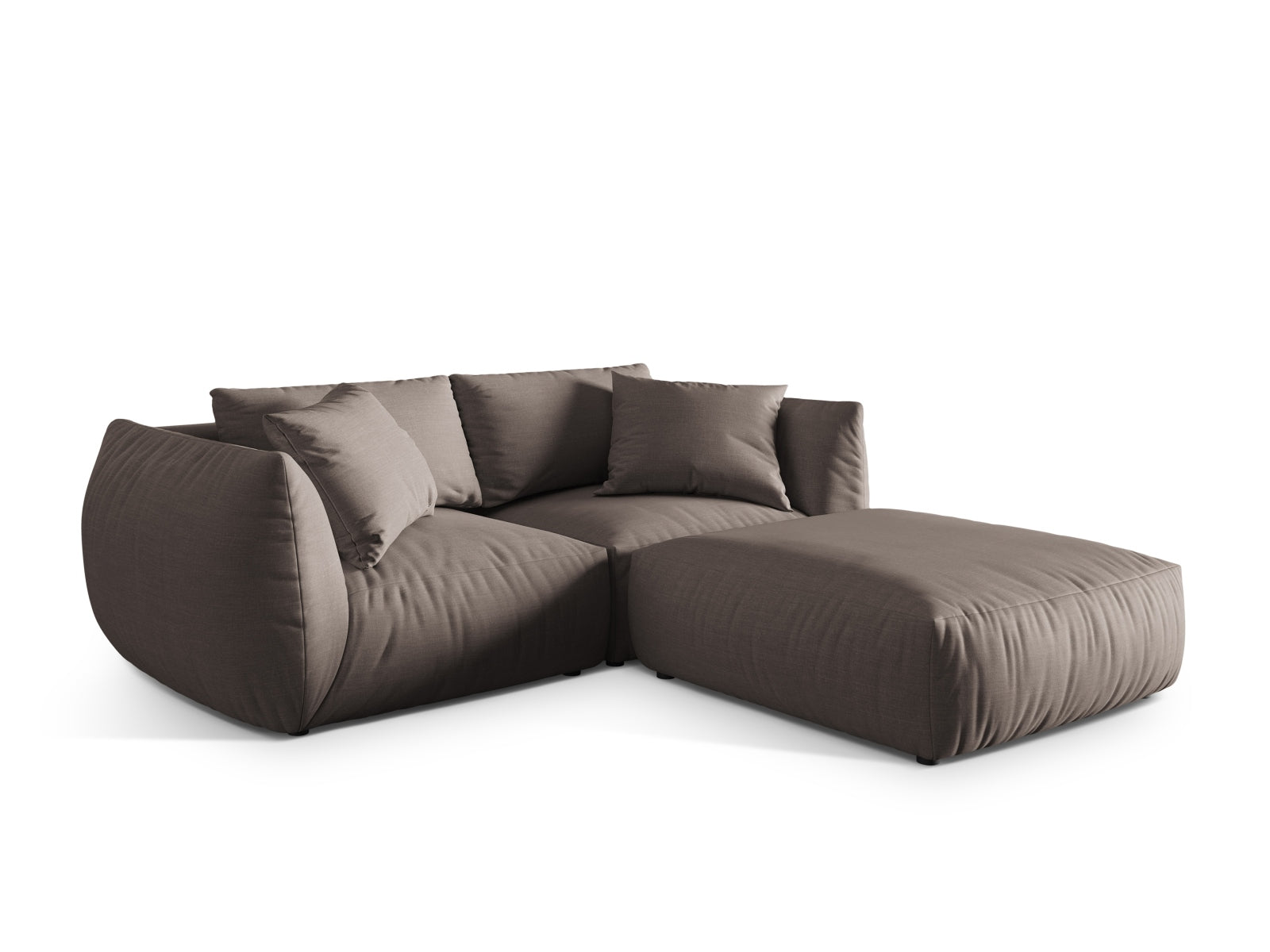 Elegantes Chris Modular Ecksofa in Warm Grey, 4-Sitzer, linksseitig, perfekt für zeitgemäße Wohnkonzepte, angeboten von Micadoni.