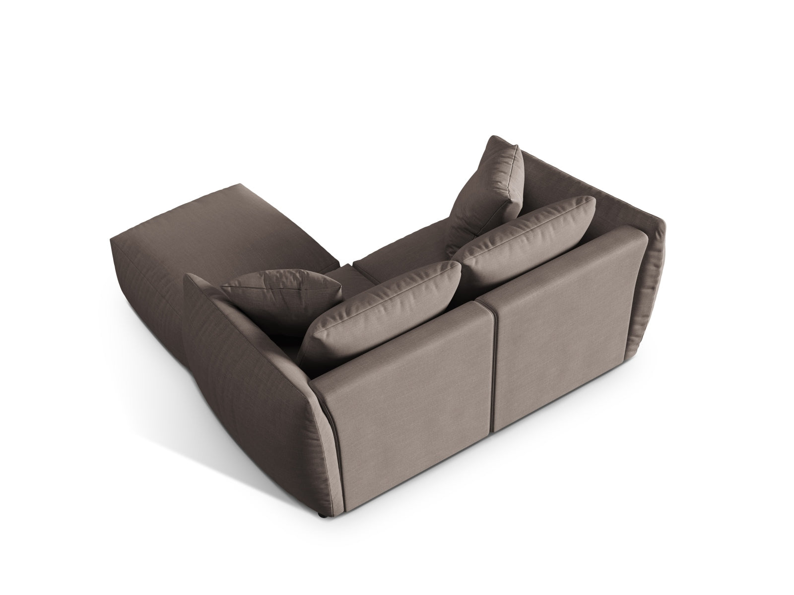 Elegantes Chris Modular Ecksofa in Warm Grey, 4-Sitzer, linksseitig, perfekt für stilvolle Wohnzimmer und entspannte Stunden, erhältlich bei Micadoni.