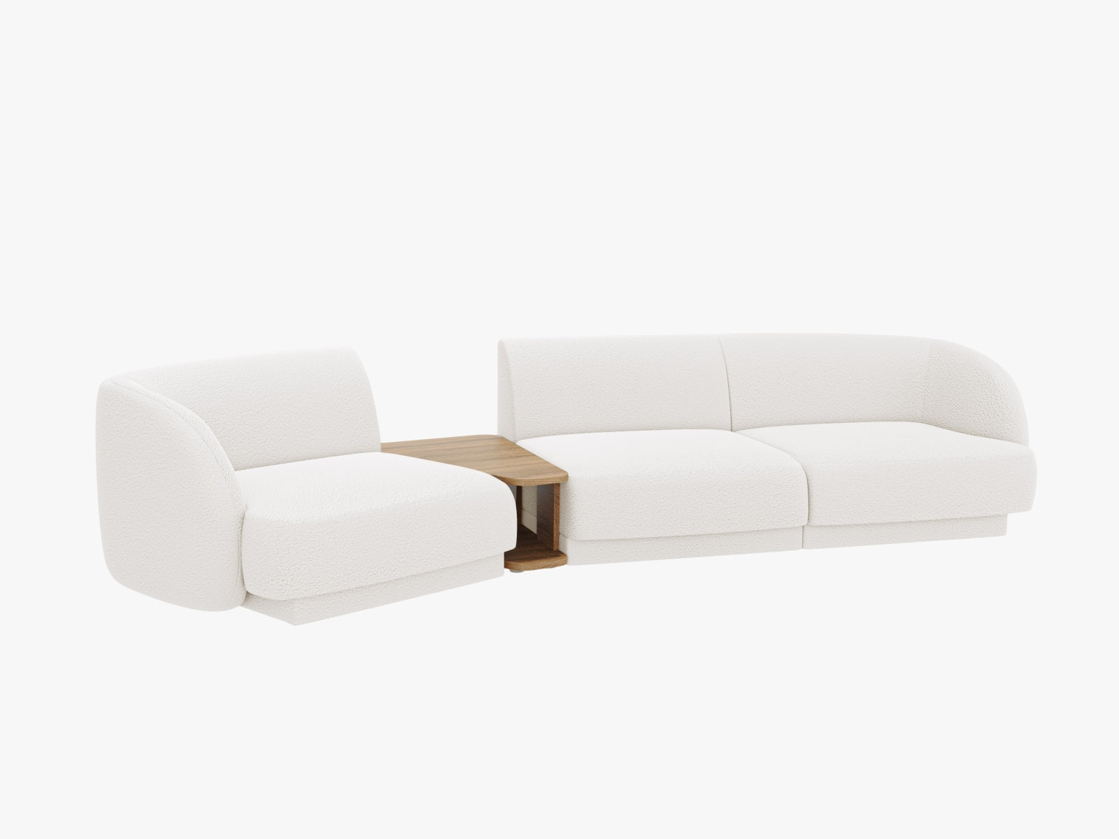 Elegantes Miley 3-Sitzer L-Sofa links in modernem Design, ideal für stilvolle Wohnräume von Micadoni.