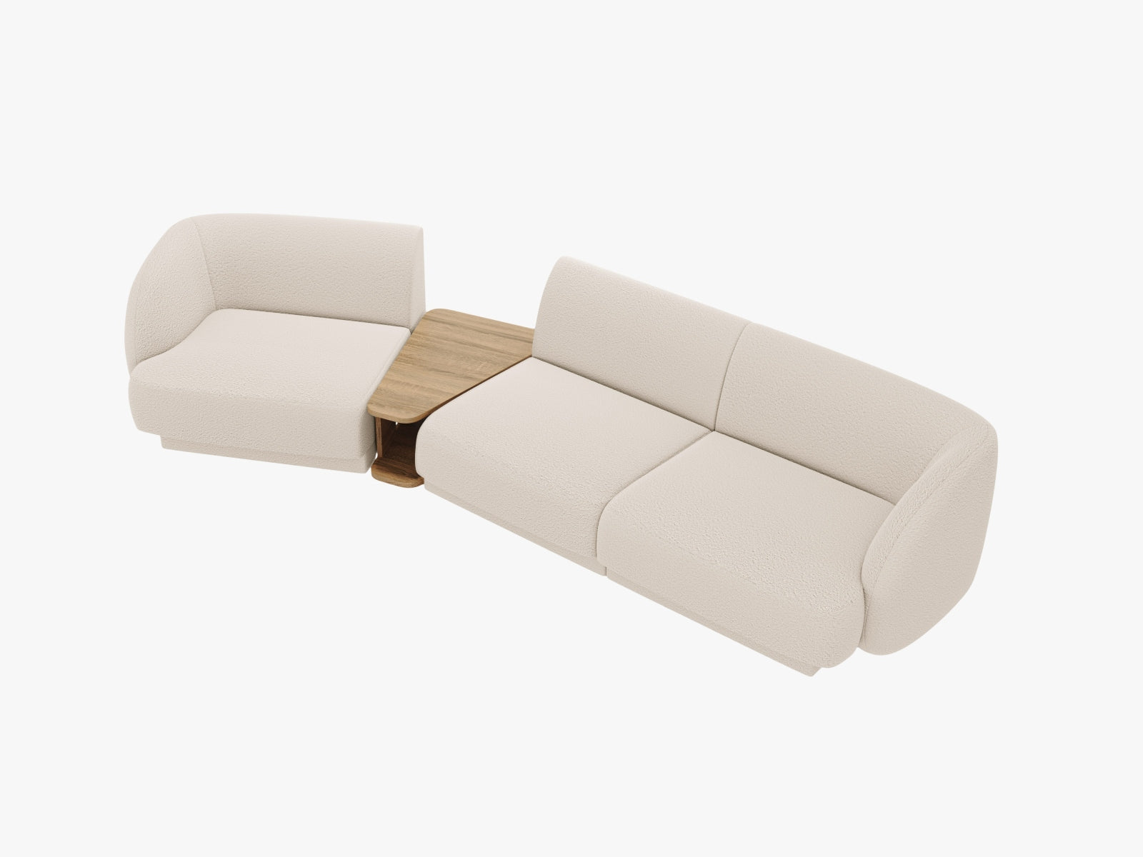 Elegantes, beiges 3-Sitzer L-Sofa links von Micadoni, perfekt für stilvolle Wohnräume, kombiniert Komfort und modernes Design.