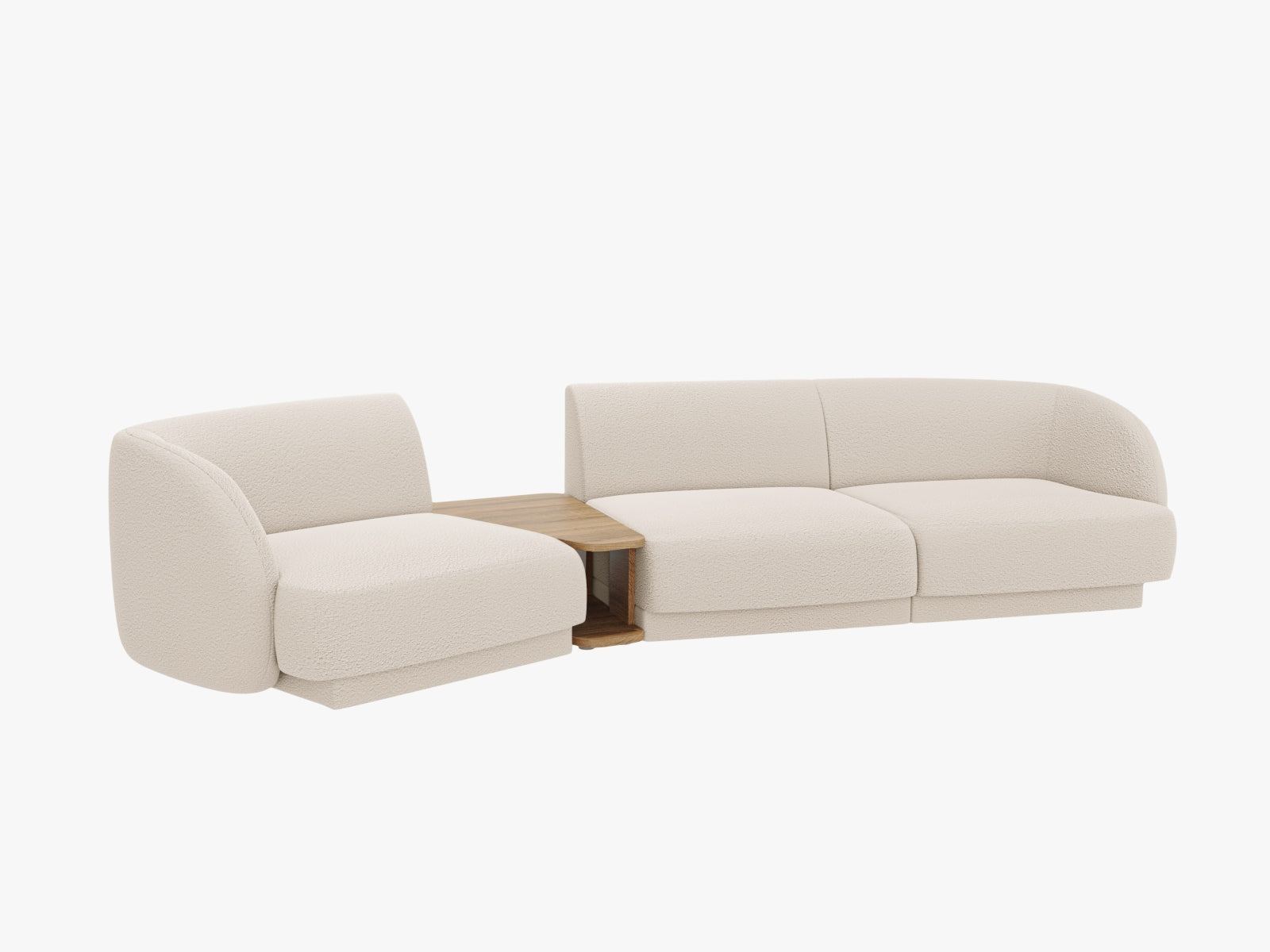 Beiges, modulares 3-Sitzer-Sofa von Micadoni, linksseitig, vereint modernes Design mit hohem Sitzkomfort für einladende Wohnräume.