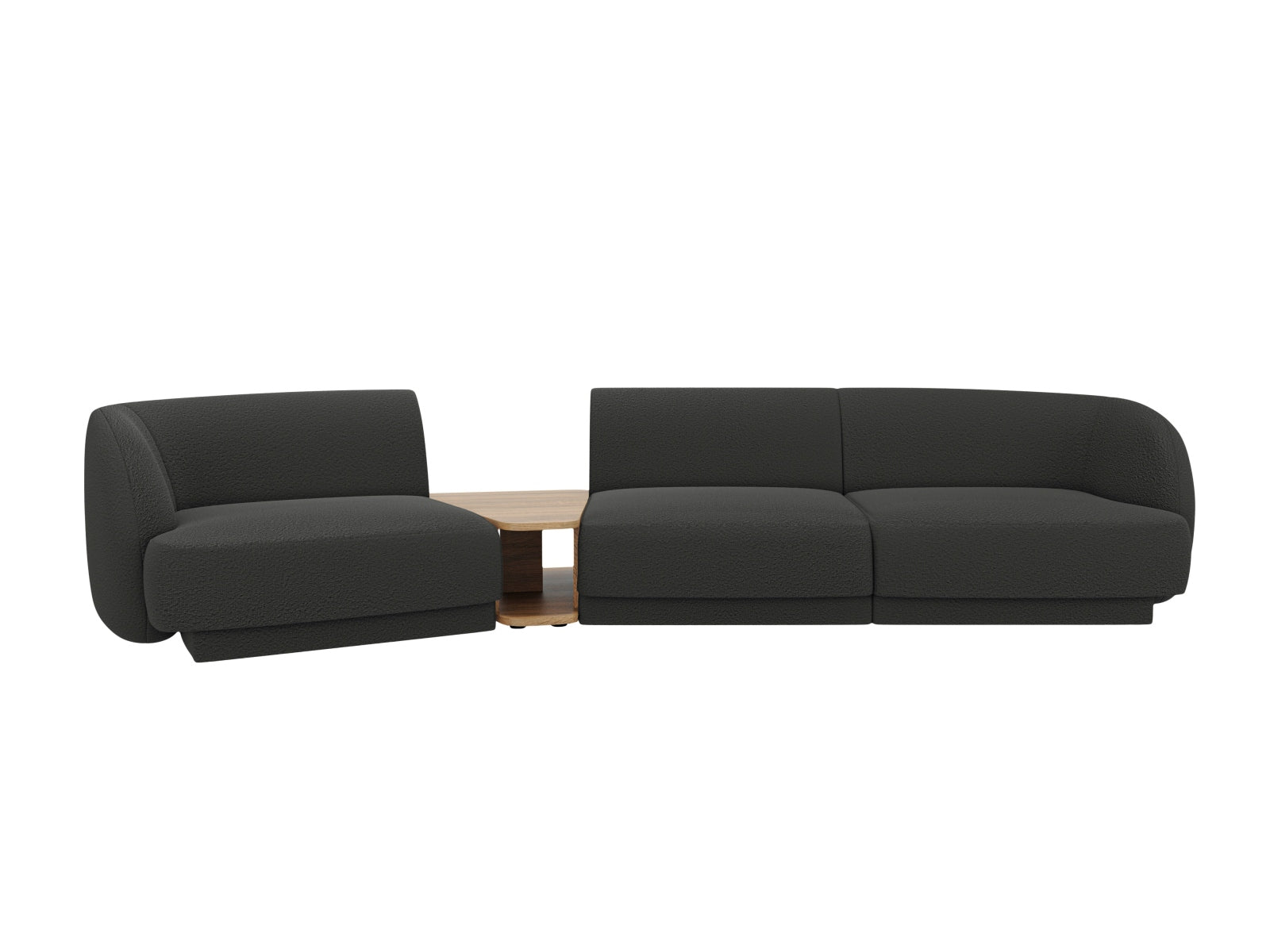 Miley Modulares Sofa links 3 Sitzer in Black-Baloo präsentiert im Onlineshop von KAQTU Design AG. L-Sofa links ist von Micadoni