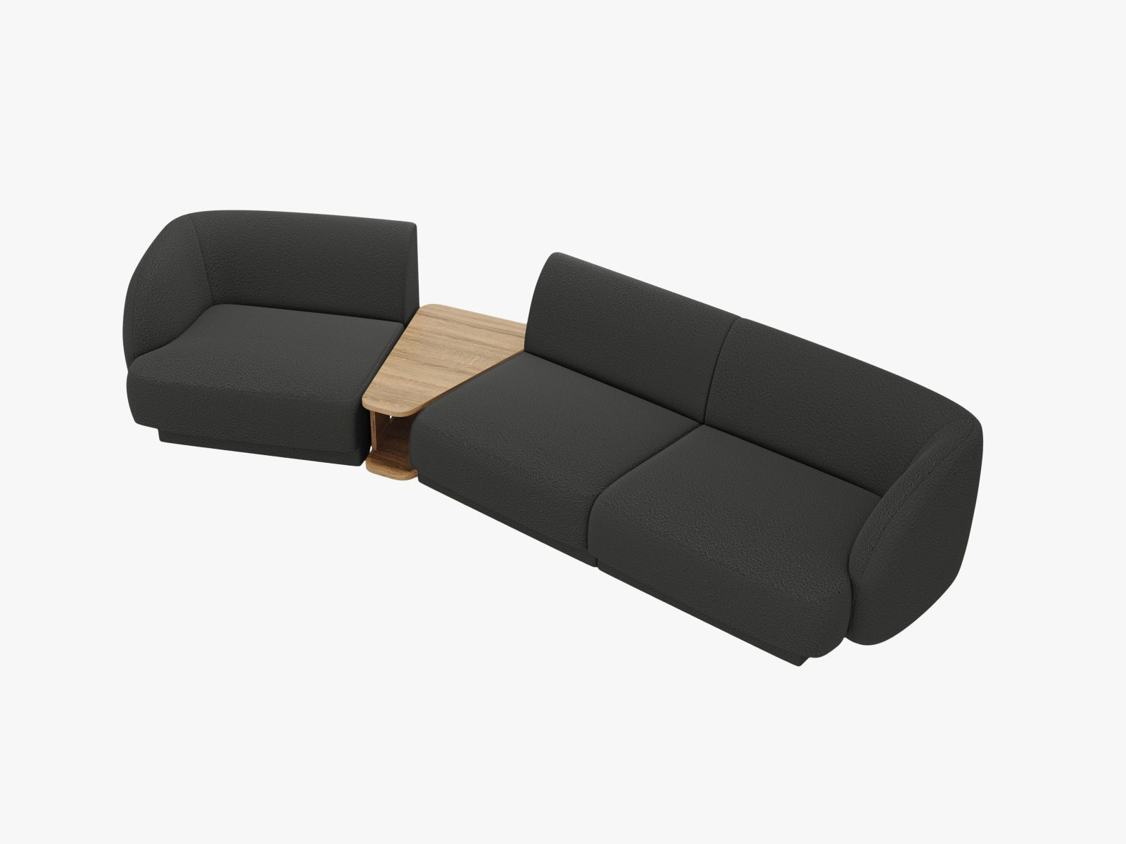 Stylisches Miley Modulares Sofa links 3 Sitzer in edlem Schwarz, perfekt für zeitgemäße Einrichtungen, angeboten von Micadoni.