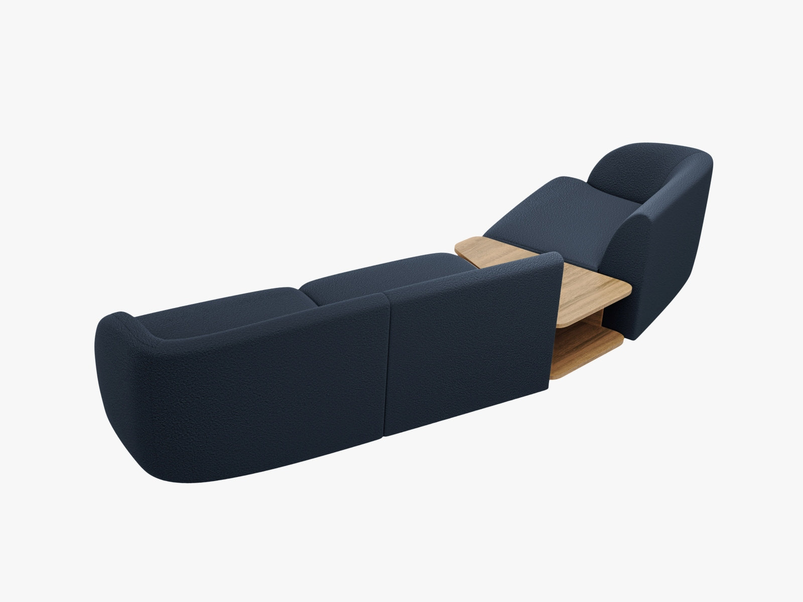 Modernes, linksseitiges 3-Sitzer-Sofa Miley in edlem Blau, perfekt für gemütliche Stunden und stilvolle Einrichtung, von Micadoni.