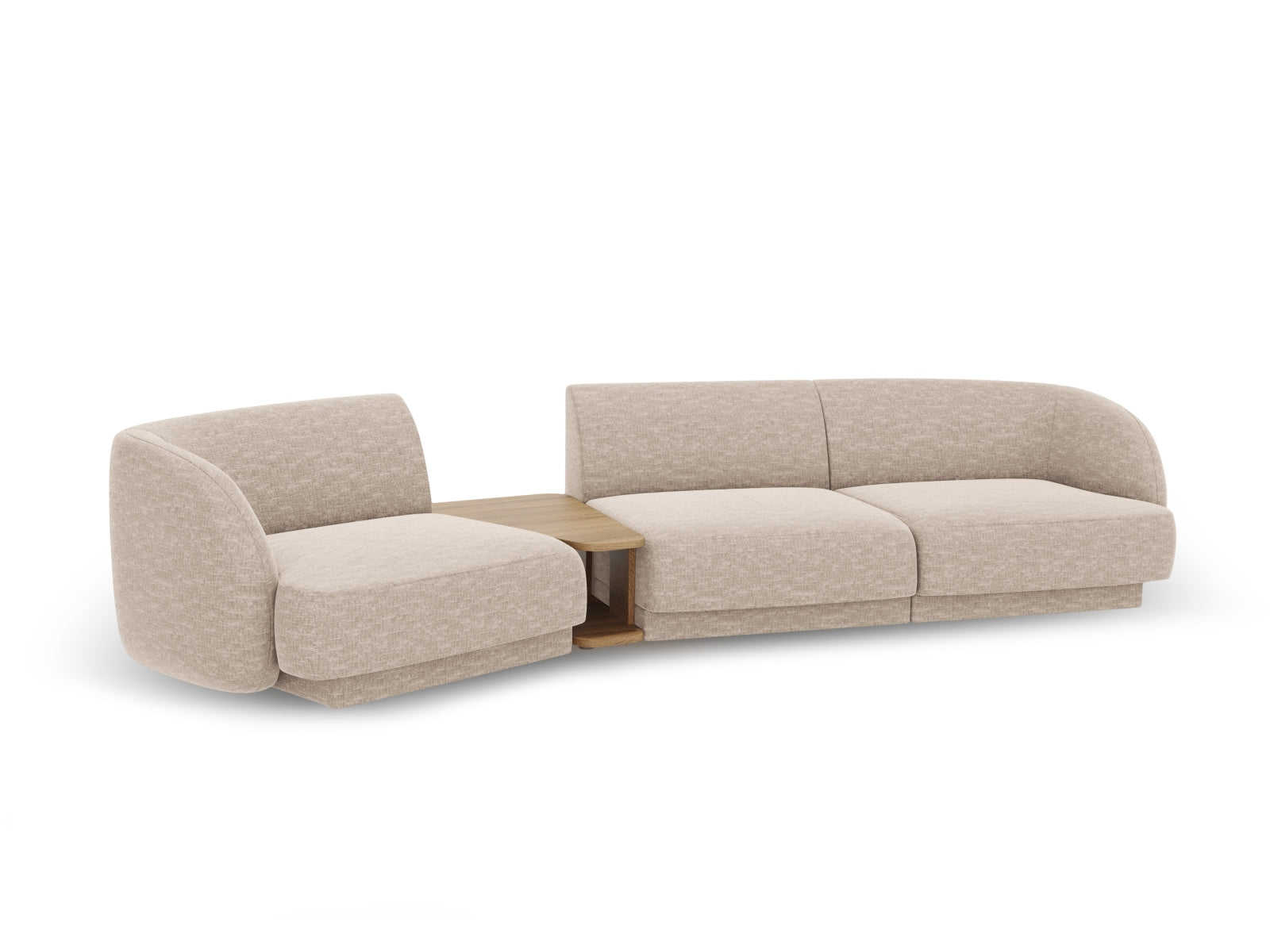 Elegantes Miley 3-Sitzer L-Sofa von Micadoni in Beige, modulares Design für flexible Raumgestaltung, perfekt für stilvolle Wohnzimmer.