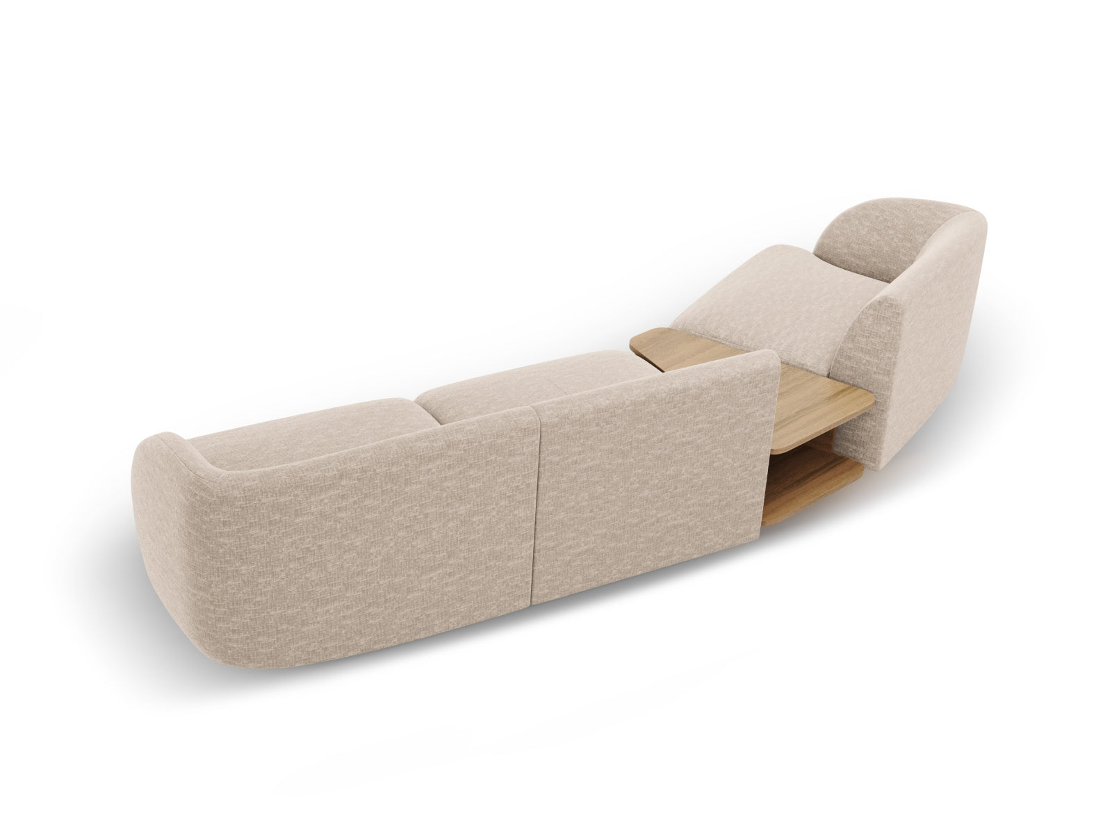 Beige Miley 3-Sitzer L-Sofa von Micadoni, modulares Möbelstück für individuelle Wohnkonzepte, ideal für moderne und elegante Wohnräume.