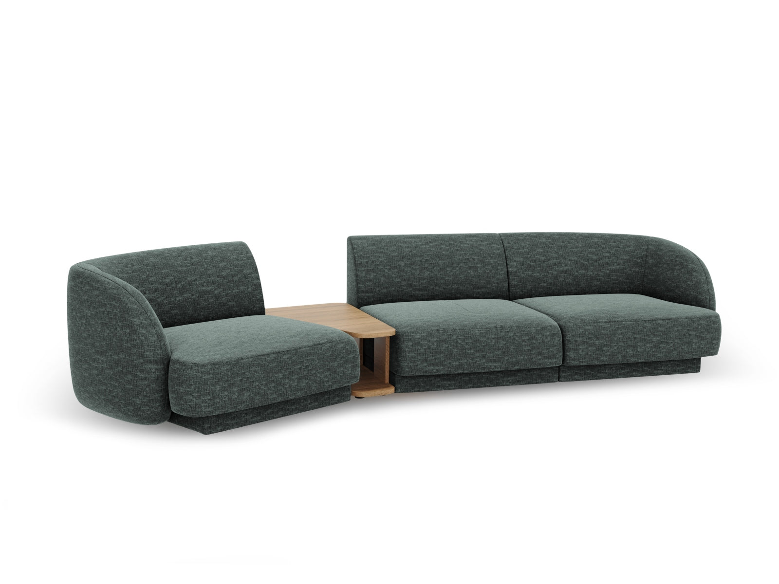 Stylisches Miley 3-Sitzer L-Sofa in Petrol-Haga, perfekt für moderne Wohnzimmer und gemütliche Abende, erhältlich bei Micadoni.