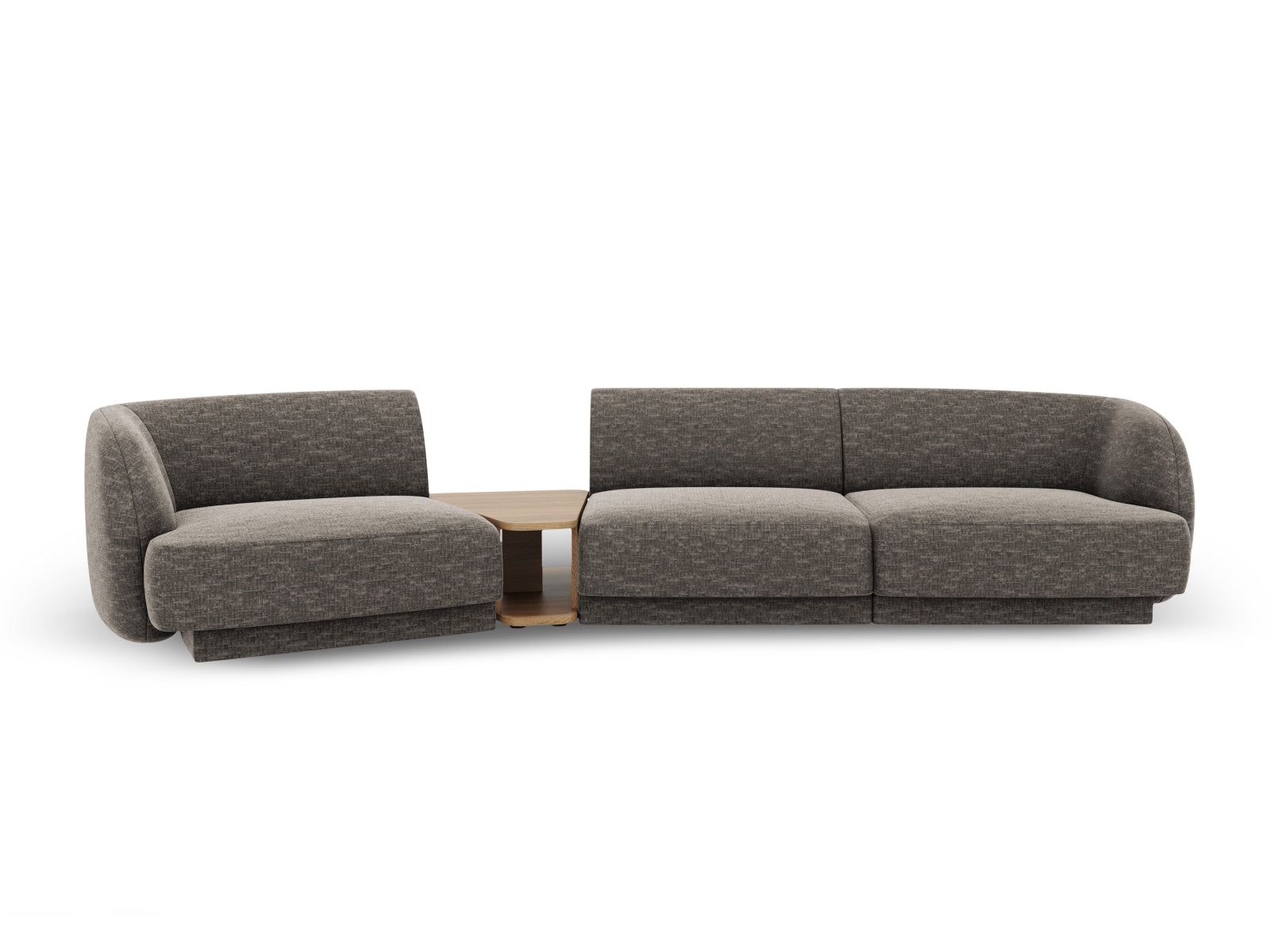 Stylisches Miley 3-Sitzer Sofa links in elegantem Grau, ideal für modernes Interieur und gemütliche Momente im Wohnzimmer von Micadoni.