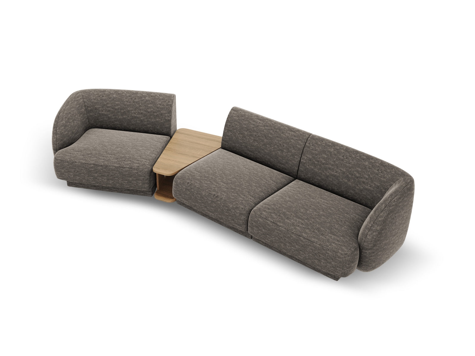 Modernes Miley 3-Sitzer L-Sofa in stilvollem Grau, ideal für gemütliche Abende und geschmackvolle Einrichtung, entworfen von Micadoni.