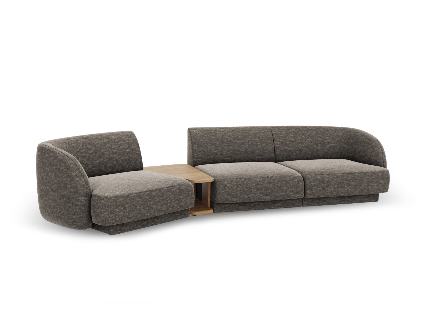 Elegantes Miley 3-Sitzer L-Sofa in Grau, perfekt für stilvolle Wohnräume und entspannte Stunden, entworfen von Micadoni.