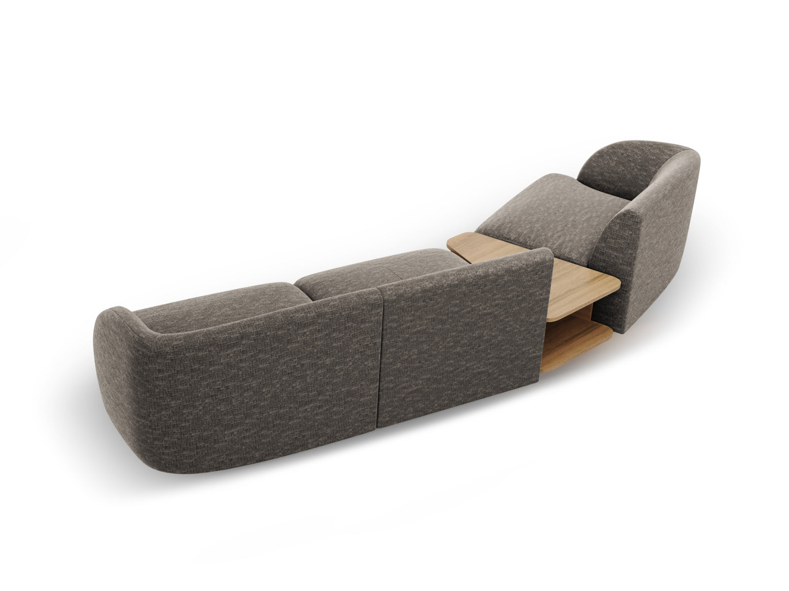Modernes Miley 3-Sitzer L-Sofa in stilvollem Grau, ideal für gemütliche Abende und geschmackvolle Einrichtung, entworfen von Micadoni.