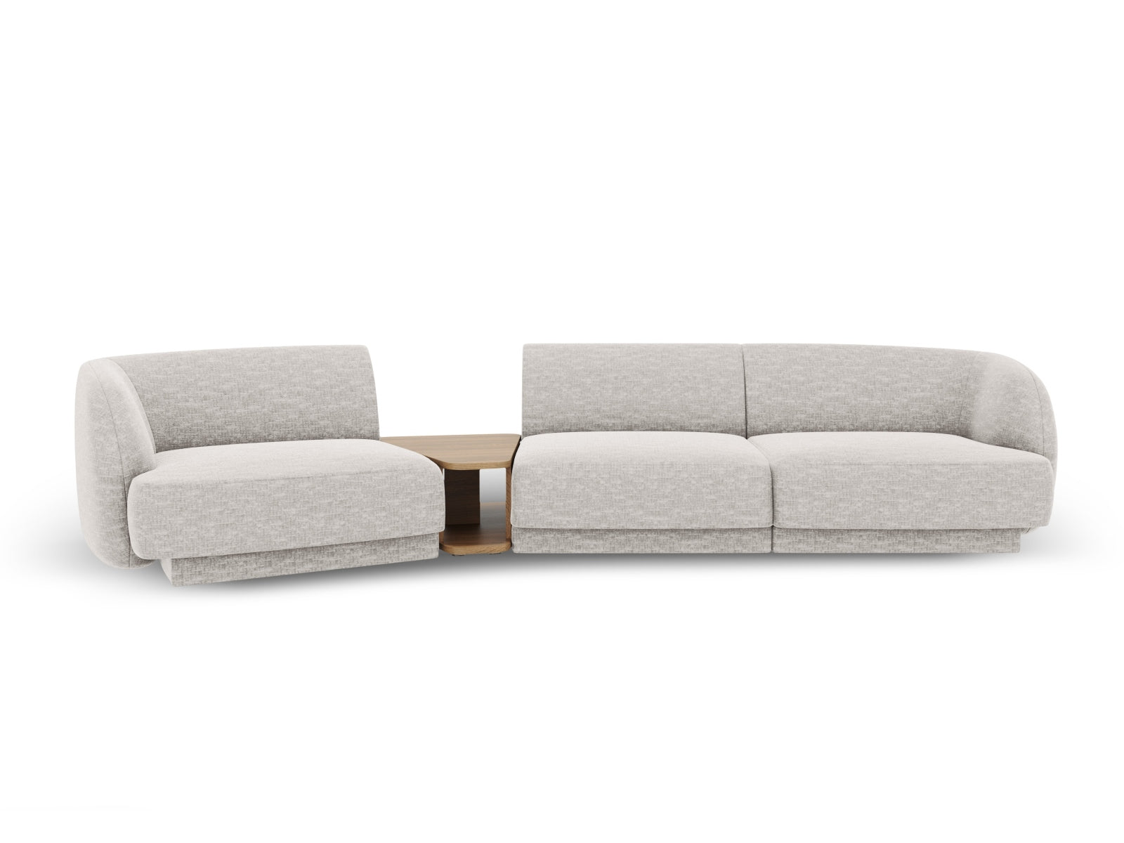 Elegantes Miley 3-Sitzer L-Sofa links in Silver-Eden, ideal für entspannte Stunden und modernes Wohndesign von Micadoni.