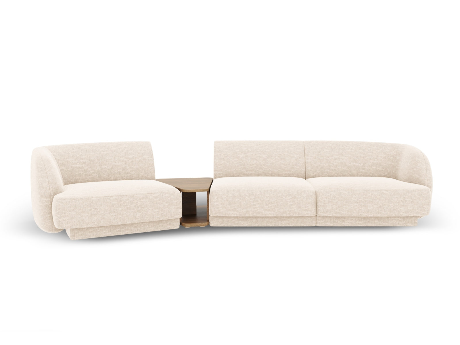 Elegantes Miley 3-Sitzer L-Sofa links in Ivory-Eden, ideal für entspannte Stunden und geschmackvolle Wohnräume von Micadoni.