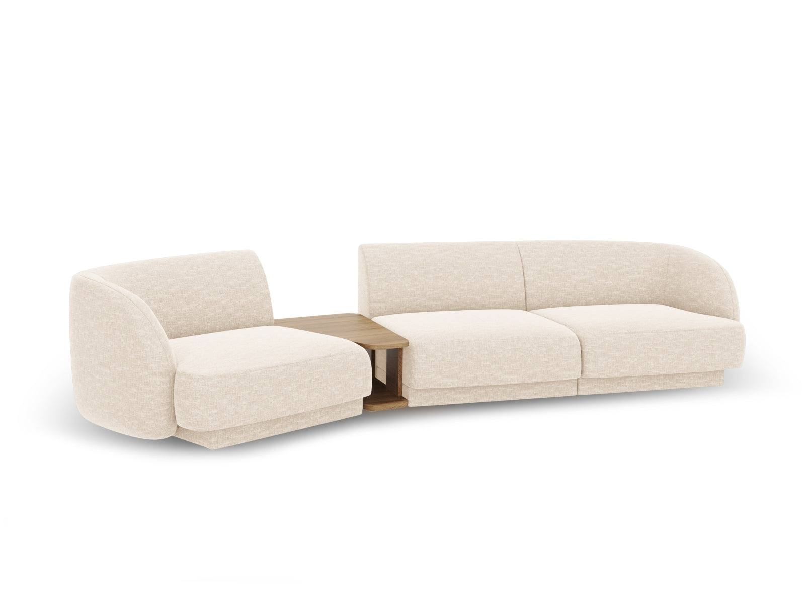 Modernes Miley 3-Sitzer L-Sofa links in sanftem Ivory-Eden, perfekt für gemütliche Abende und stilvolle Einrichtungsideen von Micadoni.