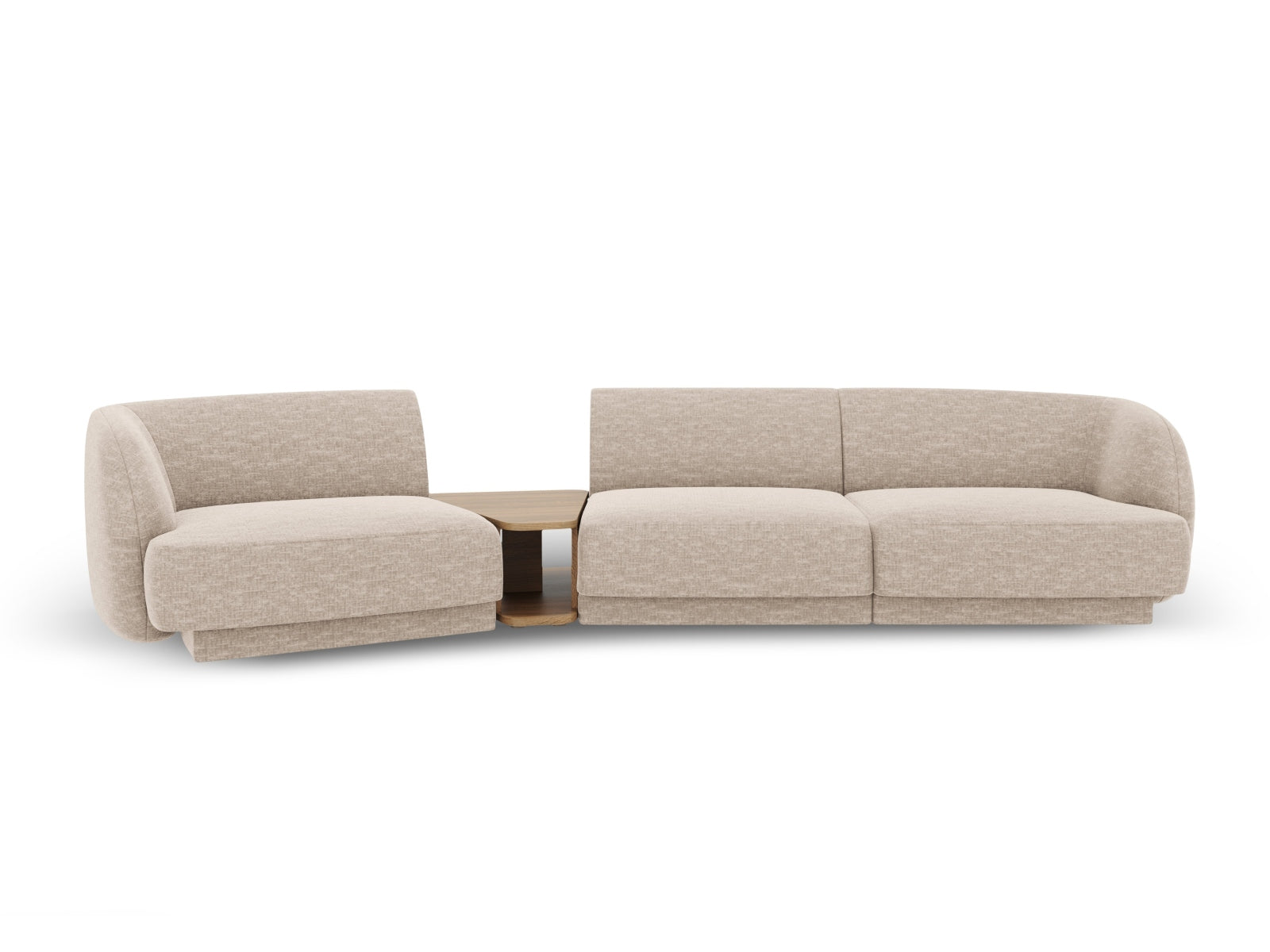 Beiges, modulares 3-Sitzer-Sofa Miley von Micadoni, ideal für moderne Wohnzimmer und gesellige Abende mit Freunden.