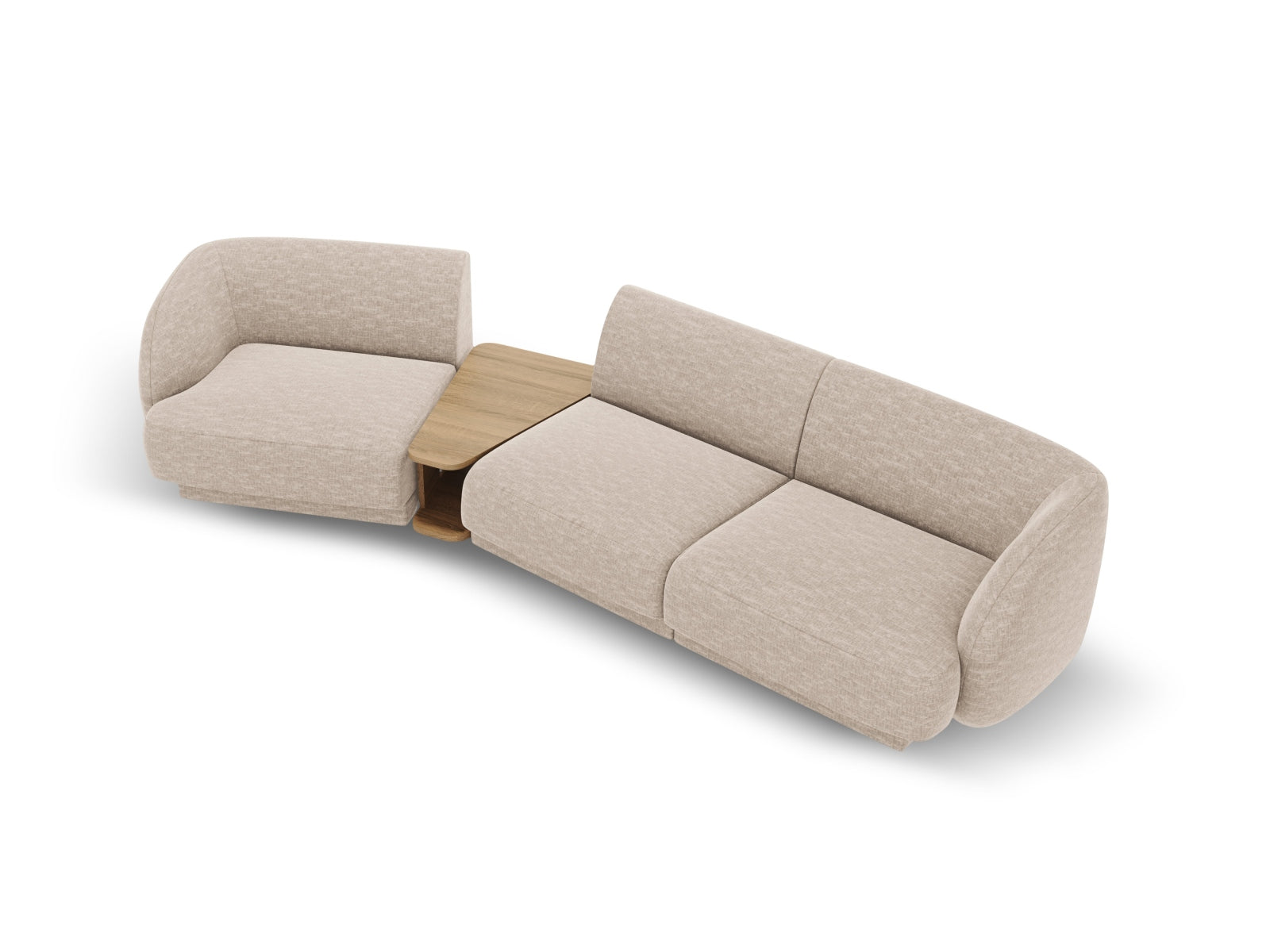 Beiges, modulares 3-Sitzer-Sofa Miley von Micadoni, ideal für moderne Wohnzimmer und gesellige Abende mit Freunden.