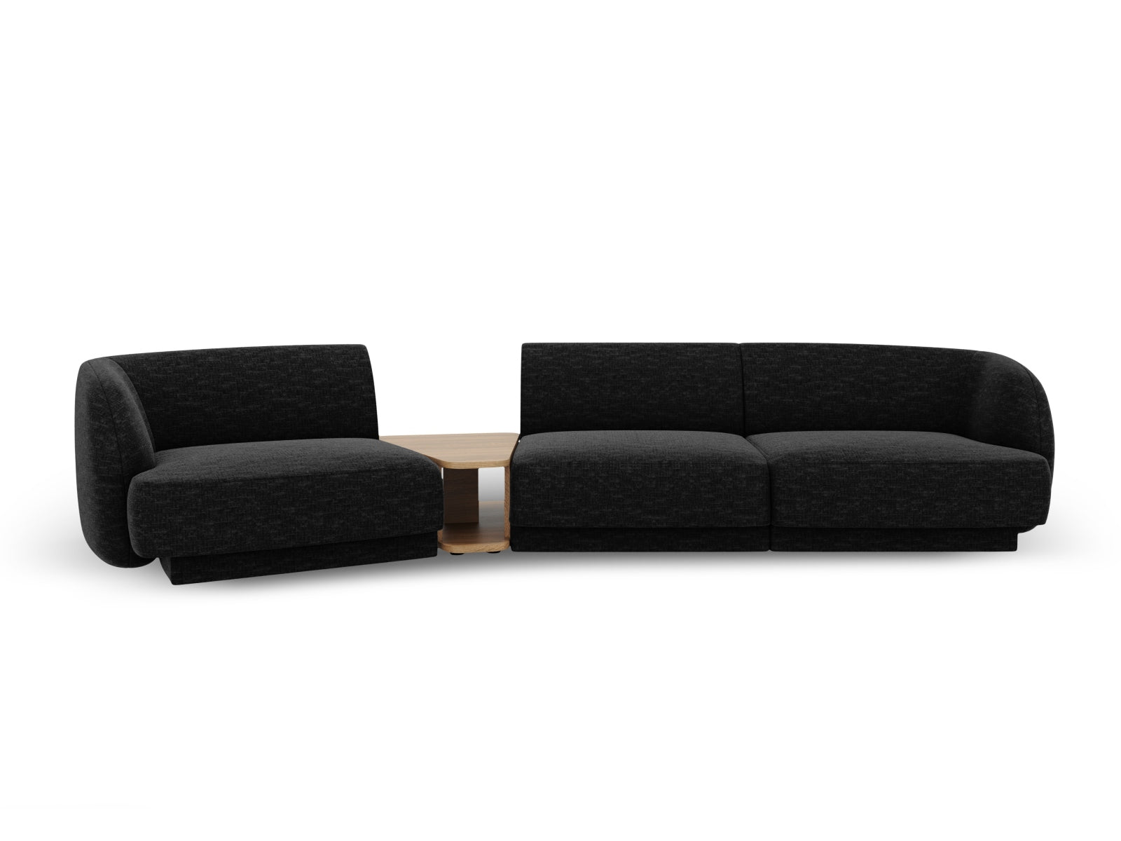 Elegantes Miley 3-Sitzer L-Sofa in Anthrazit, ideal für stilvolle Wohnräume und gemütliche Entspannung. Modulares Design für individuelle Anpassung.