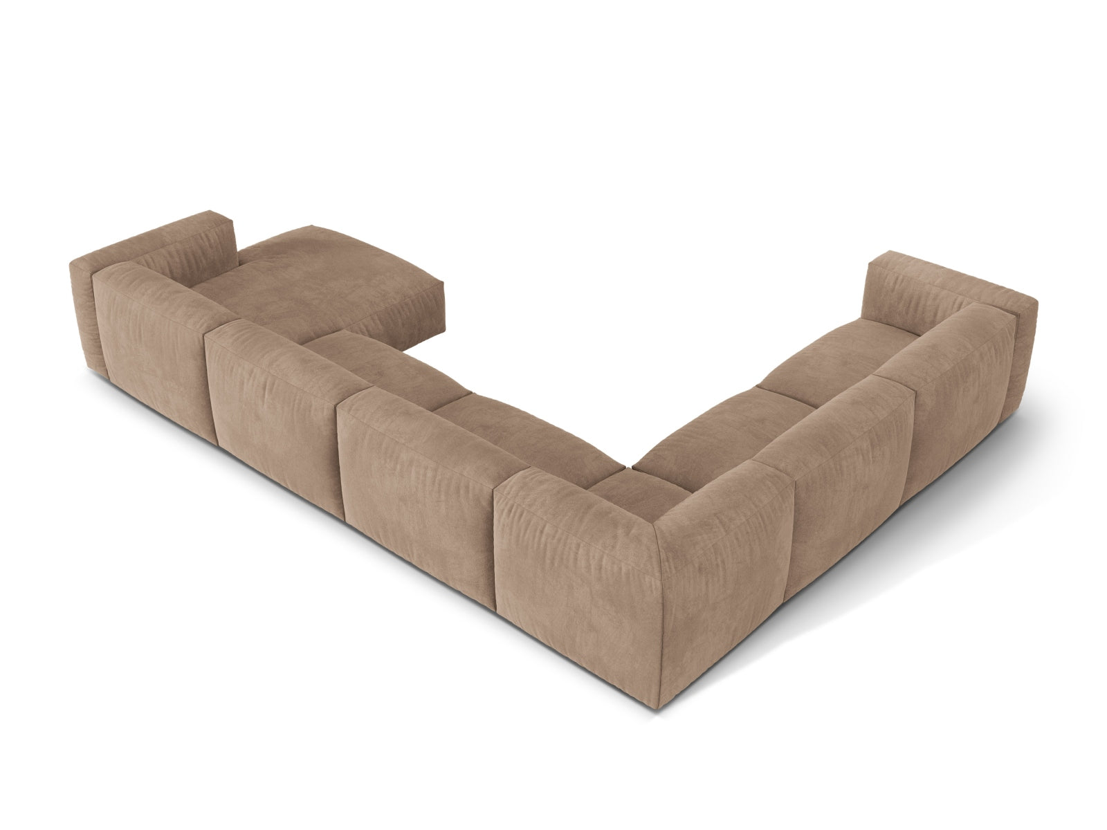 Elegantes 6-Sitzer Ecksofa Martina in linker Variante, perfekt für gemütliche Zusammenkünfte und modernes Wohndesign.