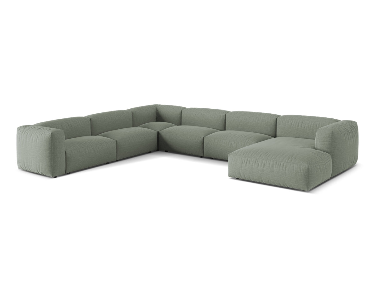 6-Sitzer Ecksofa links modular Martina in Moss Green-Boston präsentiert im Onlineshop von KAQTU Design AG. Ecksofa links ist von Micadoni