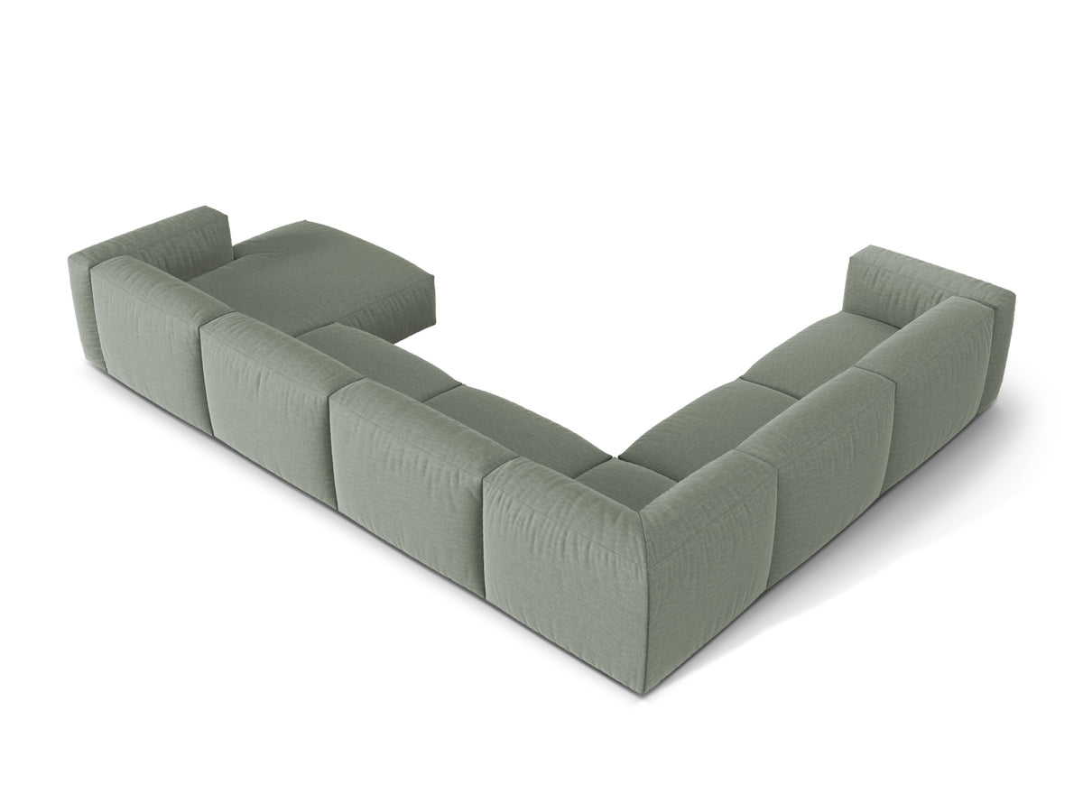 6-Sitzer Ecksofa links modular Martina in Moss Green-Boston präsentiert im Onlineshop von KAQTU Design AG. Ecksofa links ist von Micadoni