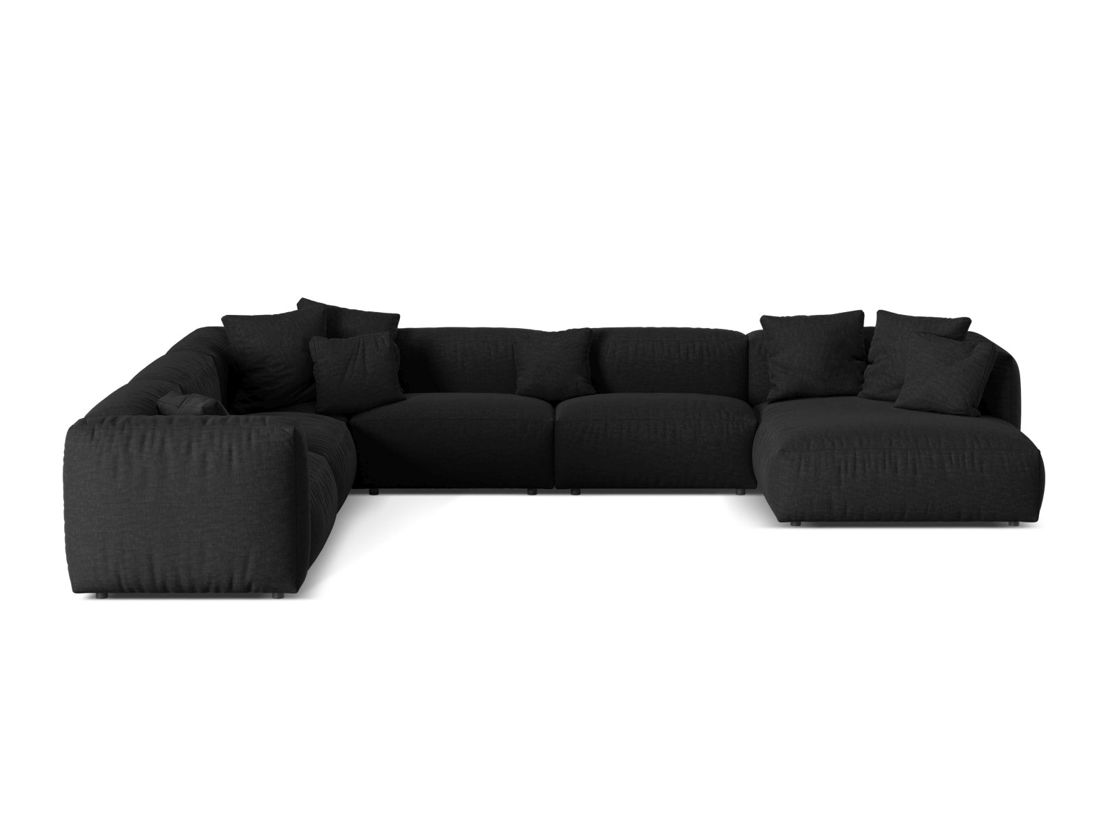 Modulares 6-Sitzer Ecksofa Martina in linker Variante, perfekt für stilvolle Wohnräume und entspannte Zusammenkünfte.