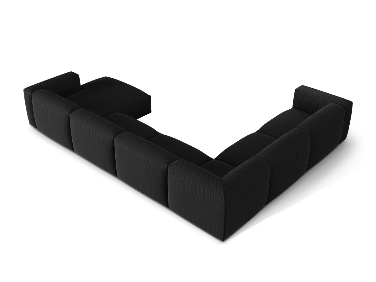 6-Sitzer Ecksofa links modular Martina in Black-Boston präsentiert im Onlineshop von KAQTU Design AG. Ecksofa links ist von Micadoni