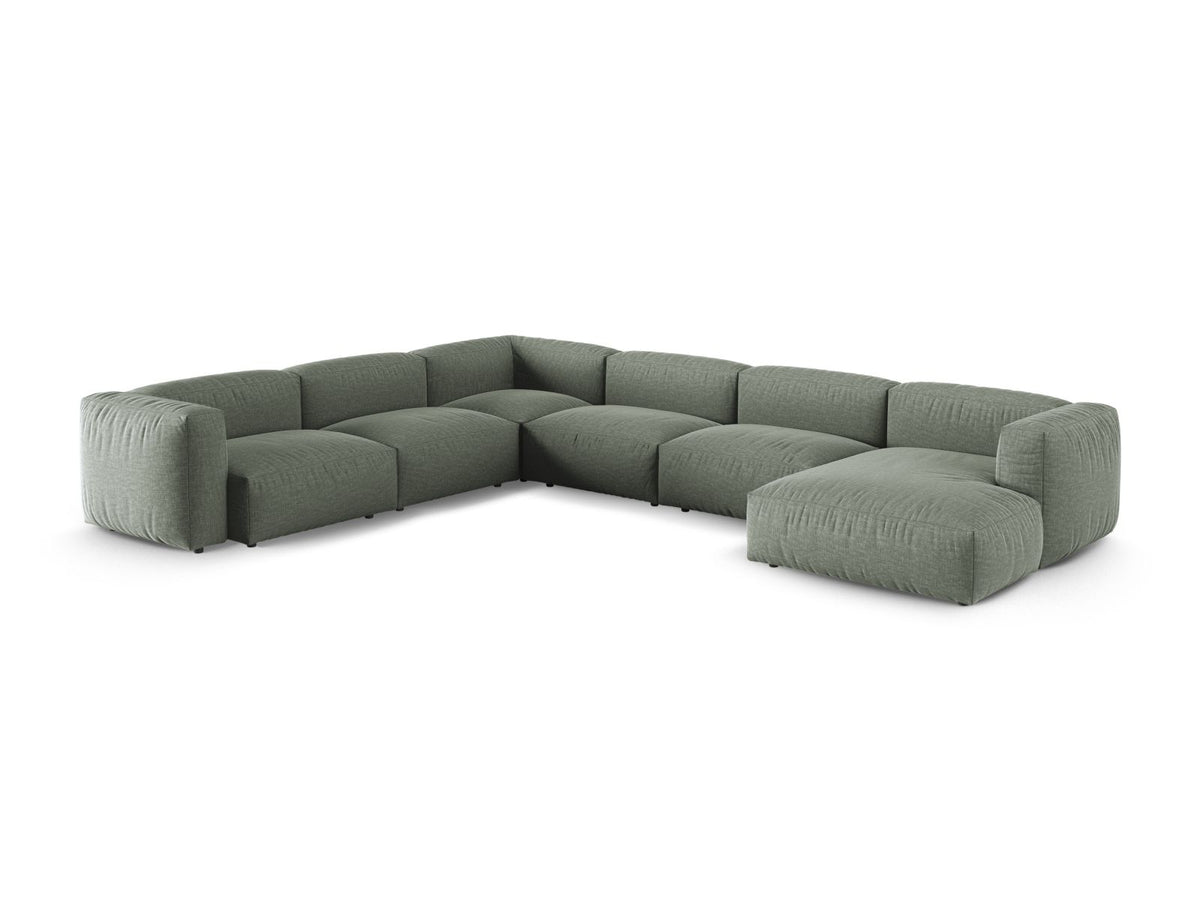 6-Sitzer Ecksofa links modular XL Martina in Moss Green-Boston präsentiert im Onlineshop von KAQTU Design AG. Ecksofa links ist von Micadoni