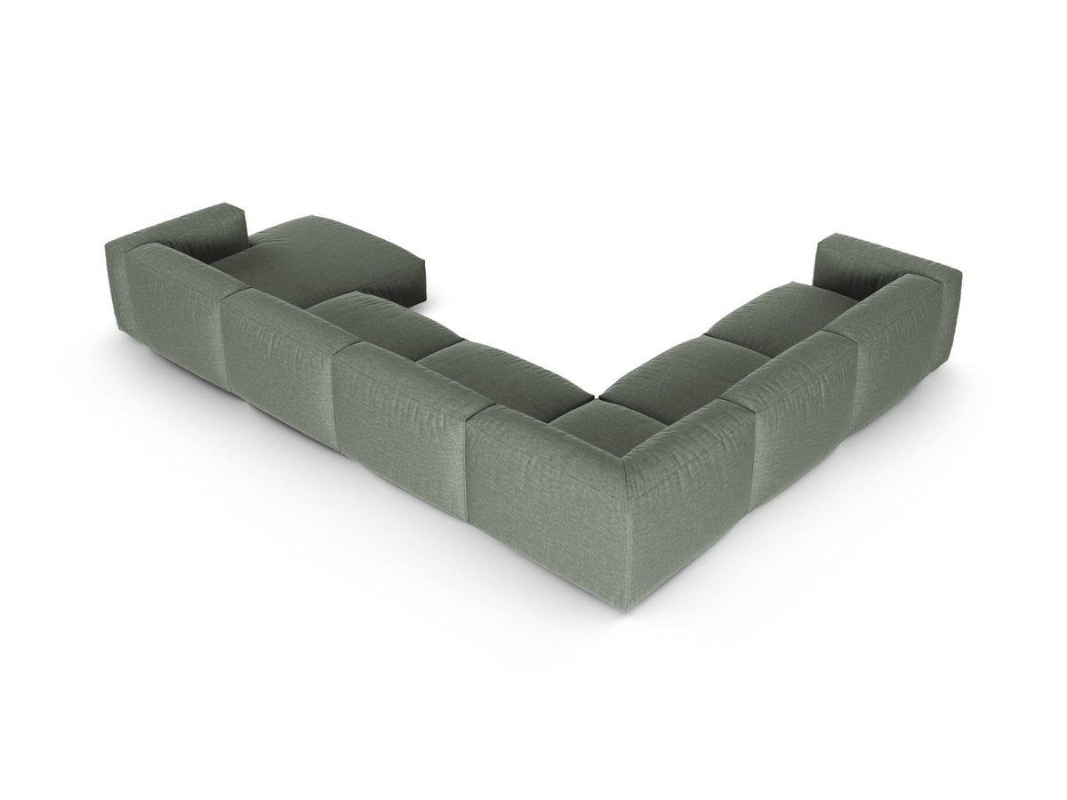 6-Sitzer Ecksofa links modular XL Martina in Moss Green-Boston präsentiert im Onlineshop von KAQTU Design AG. Ecksofa links ist von Micadoni