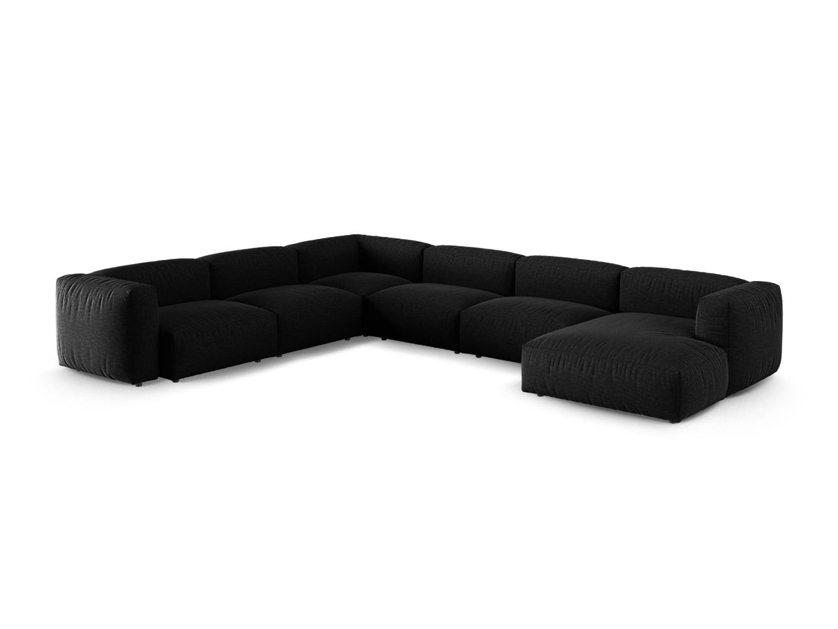 6-Sitzer Ecksofa links modular XL Martina in Black-Boston präsentiert im Onlineshop von KAQTU Design AG. Ecksofa links ist von Micadoni