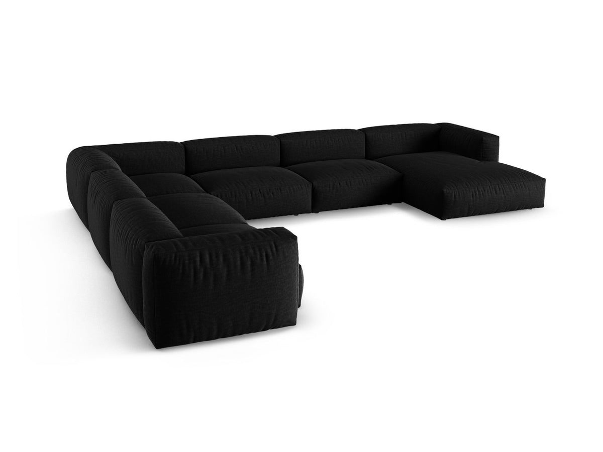 6-Sitzer Ecksofa links modular XL Martina in Black-Boston präsentiert im Onlineshop von KAQTU Design AG. Ecksofa links ist von Micadoni