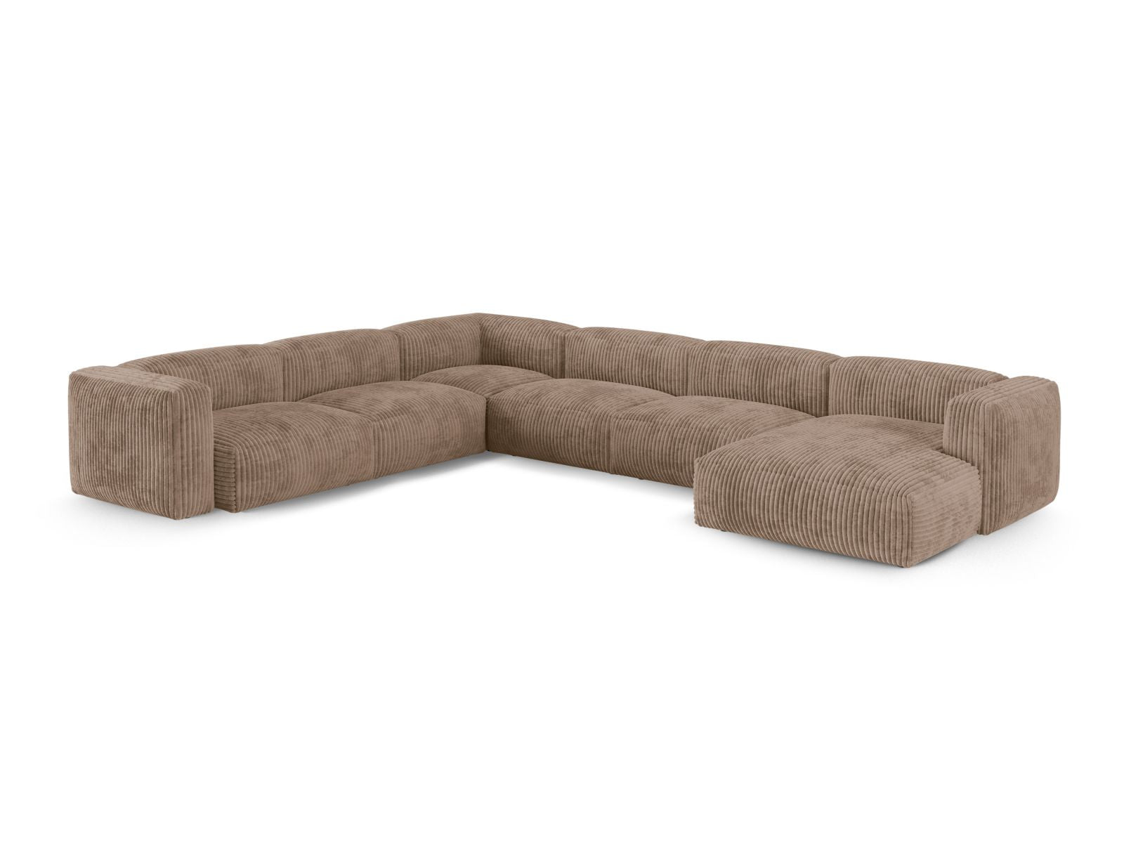 Modulares 6-Sitzer Ecksofa links XL Martina in stilvollem Acorn-Tilia, ideal für moderne Wohnräume, präsentiert von Micadoni.