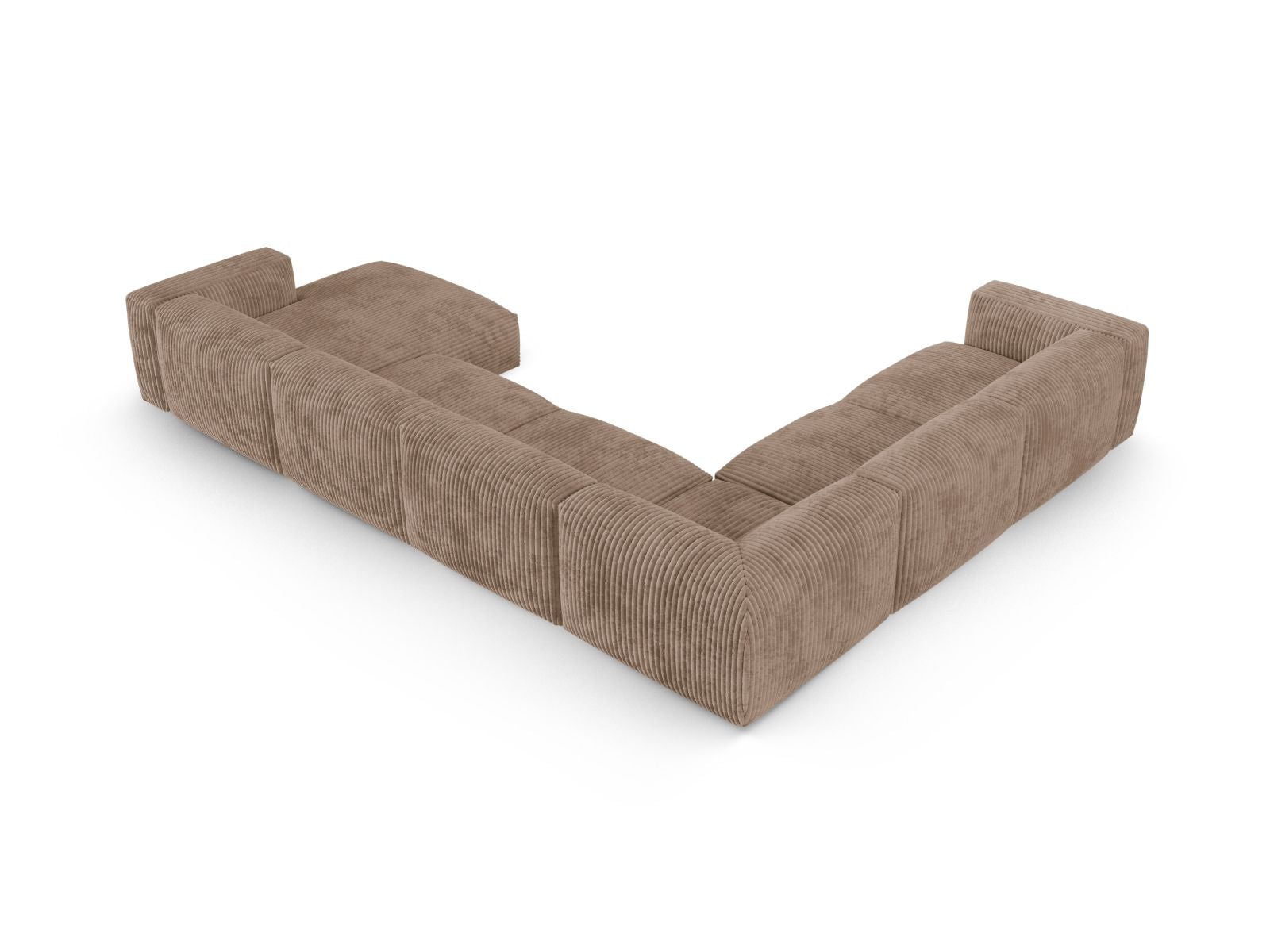 Elegantes 6-Sitzer Ecksofa links XL Martina in warmem Acorn-Tilia, perfekt für stilvolle Wohnräume und gesellige Abende.