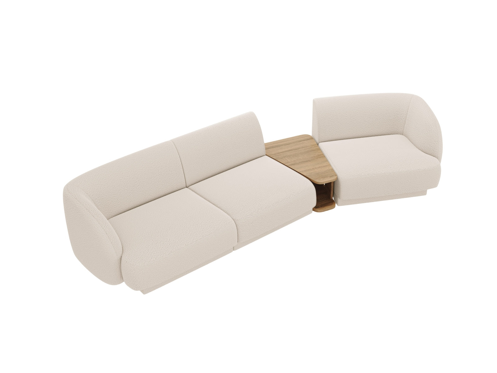 Beige 3-Sitzer Sofa von Micadoni, modulares Design für flexible Raumgestaltung, perfekt für moderne Wohnkonzepte.