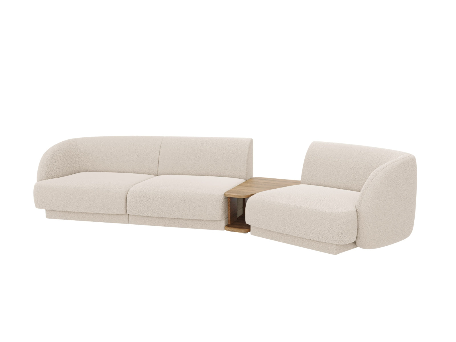 Elegantes, modulares 3-Sitzer Sofa in Beige von Micadoni, ideal für stilvolle Wohnräume und individuelle Einrichtungslösungen.